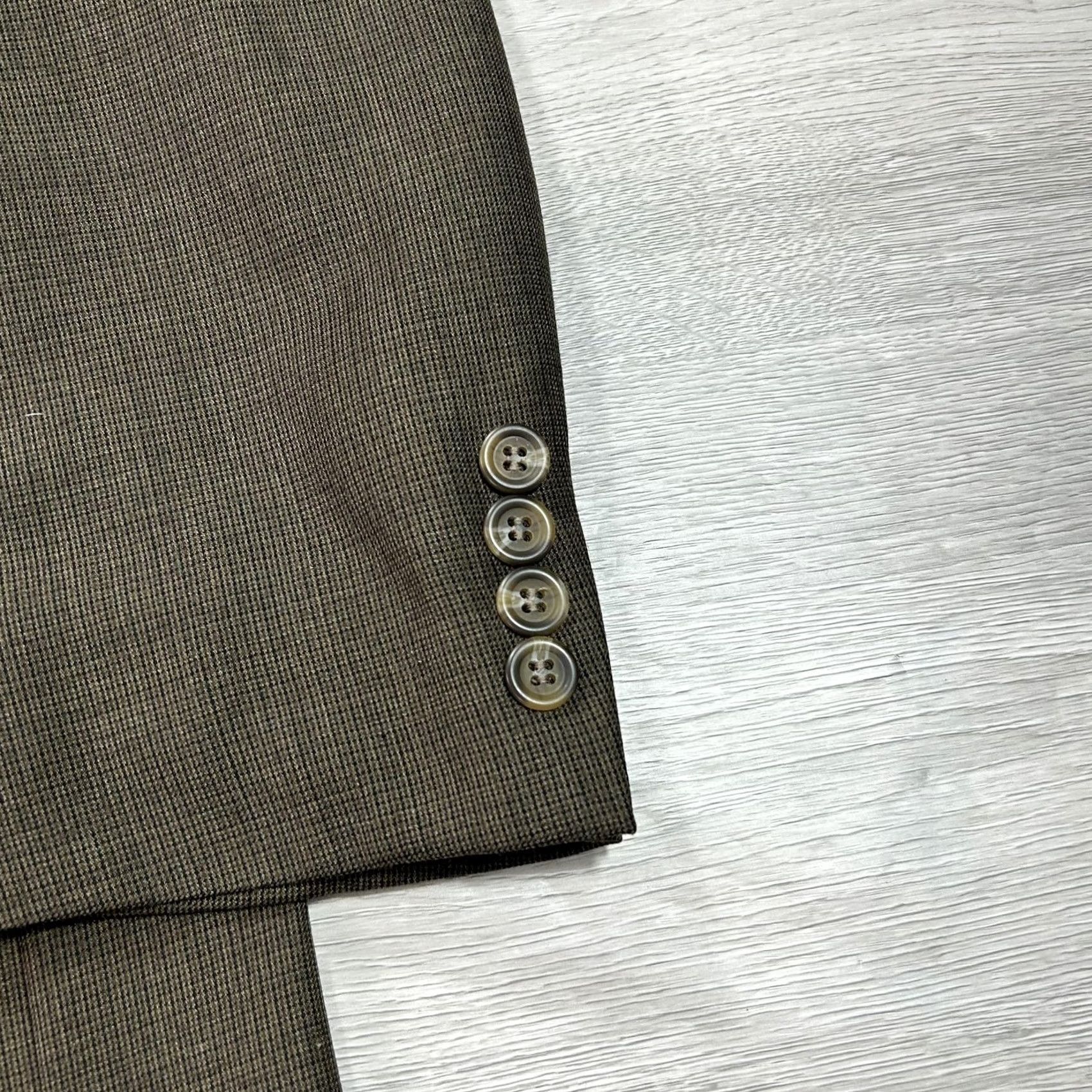 Ralph Lauren Lauren Ralph Lauren Suit Mens 48 Wool Cashmere Brown Check 2 Piece Jacket Trousers Business Formal Wedding Mens Size 48R - 6 Thumbnail