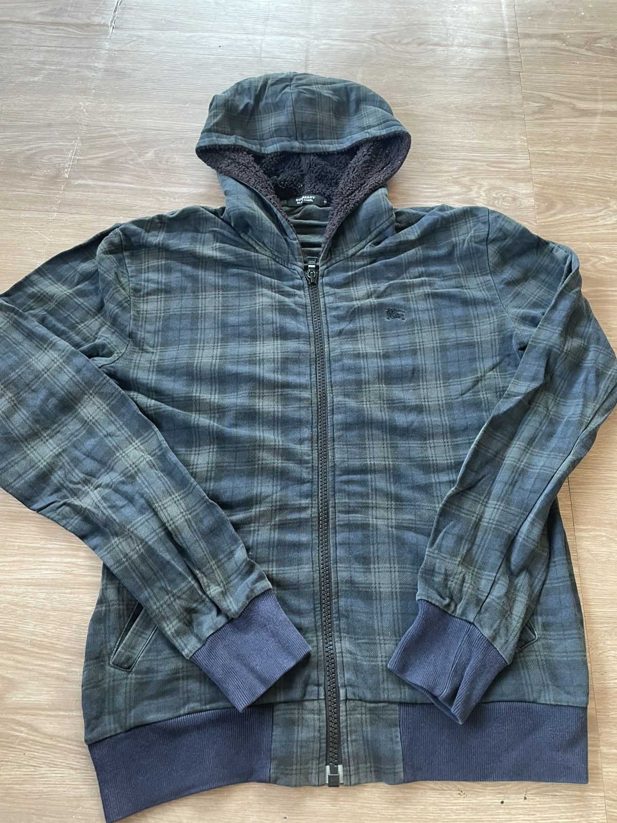 Burberry × Japanese Brand Burberry Black Label Fur Zip Up Hoodie