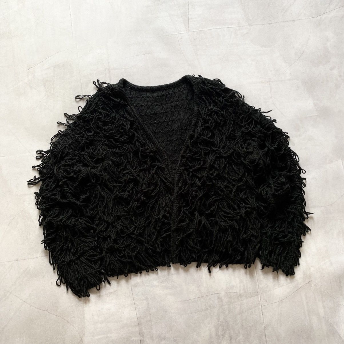 Y2K opium dark wear black fur knit 裏原 平成 平成 Y2K knit black wear dark fur 裏原 opium