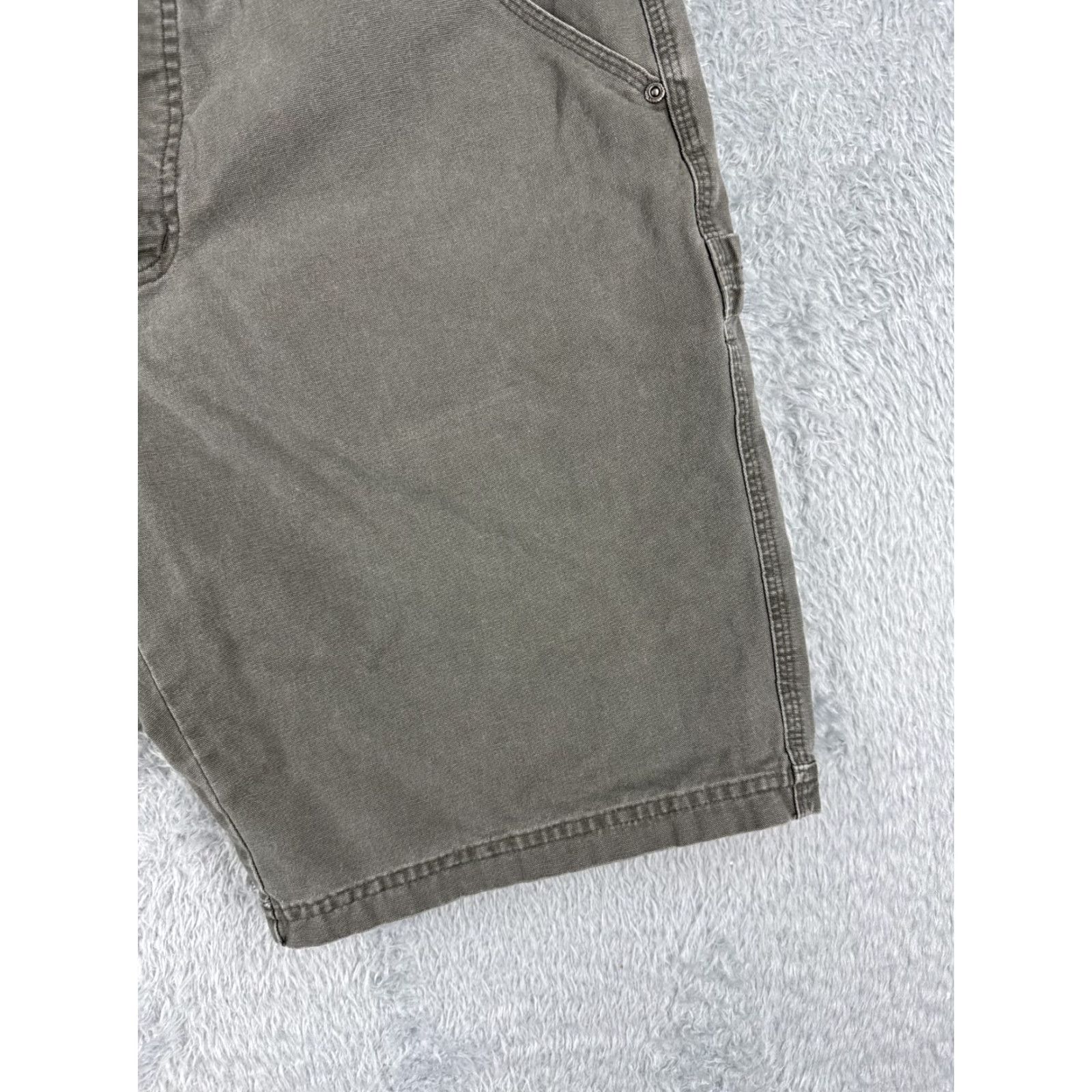 Vintage Columbia Mens Cargo Shorts Gray 36 Cotton Canvas Zip Front Belted Elastic Waist 10 Inseam Regular Beach Outdoor Fish Logo Pocket Cargo Casual Mens Size US 36 / EU 52 - 2 Thumbnail