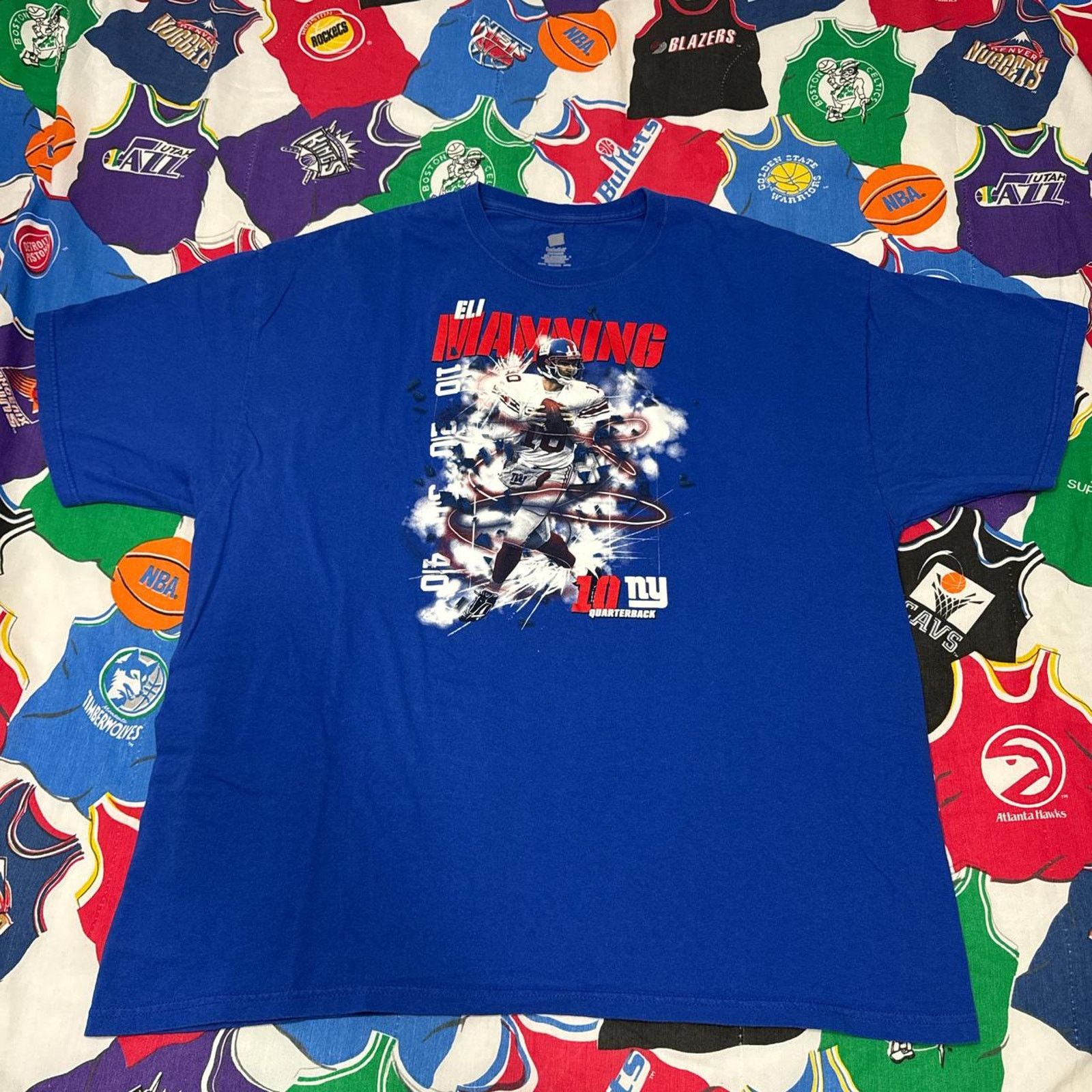 NFL × Vintage Y2K NFL Eli Manning New York Giants Mens T-Shirt Football Size US XXL / EU 58 / 5 - 1 Thumbnail
