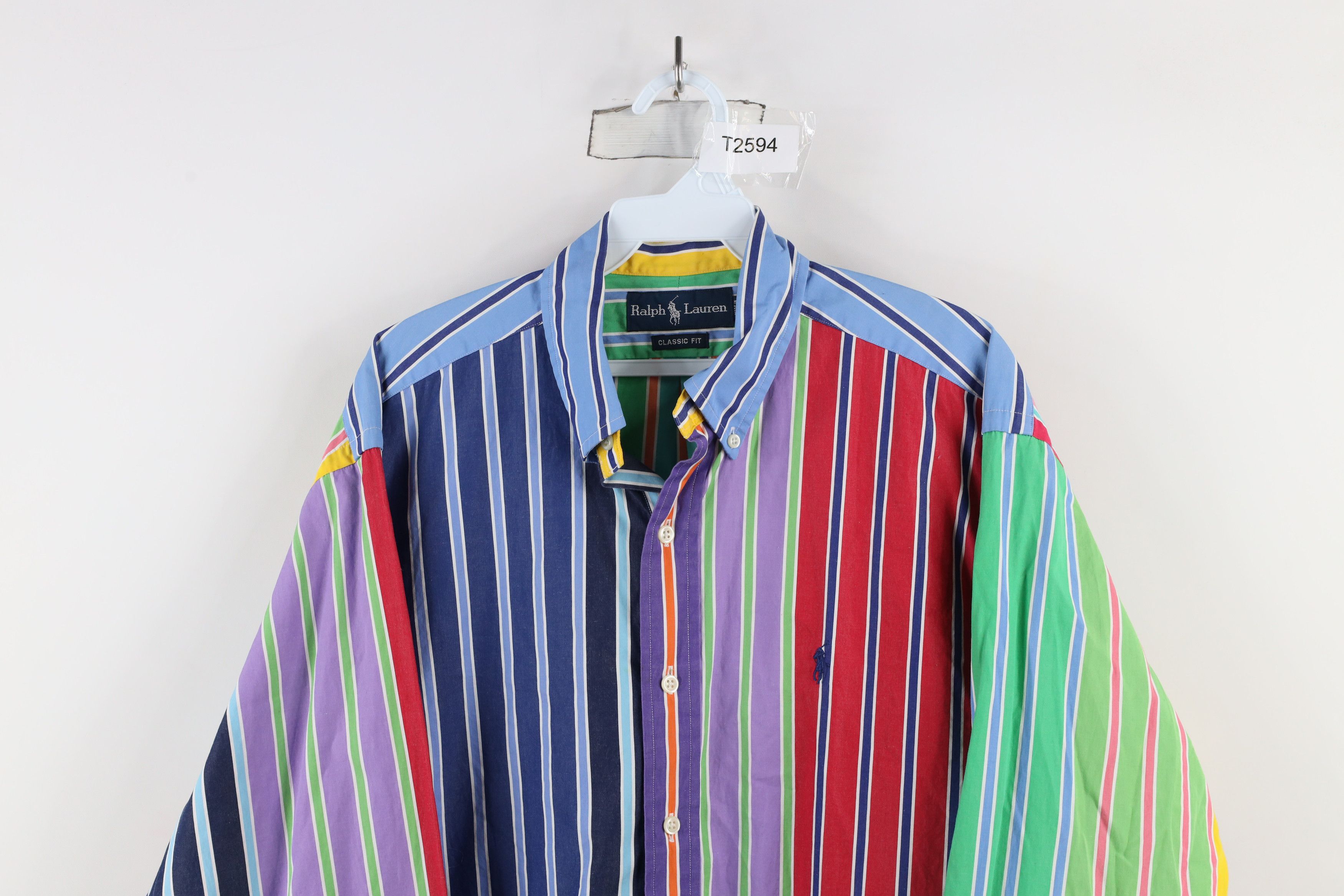 Polo Ralph Lauren Vintage 90s Ralph Lauren Rainbow Striped Button Down Shirt Size US M / EU 48-50 / 2 - 2 Thumbnail