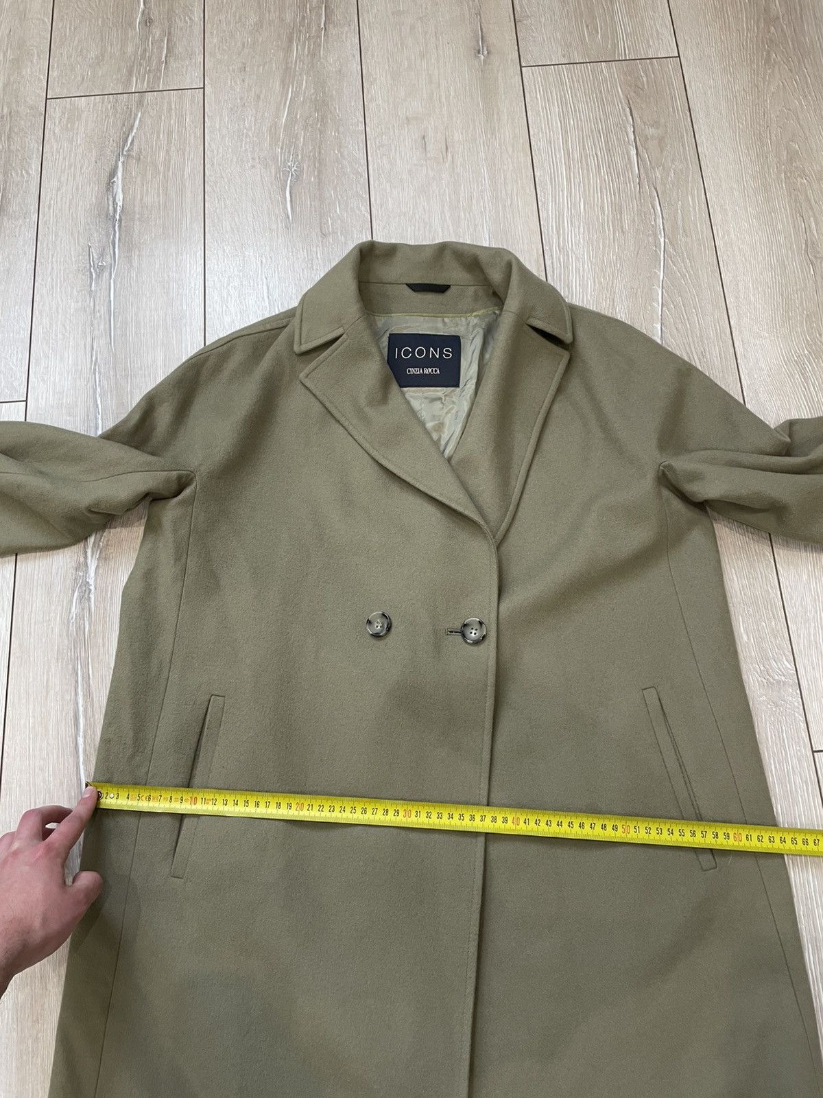 Cinzia Rocca Vintage ICONS Cinzia Rocca Virgin Wool Tan Button Coat Women Size L / US 10 / IT 46 - 14 Thumbnail