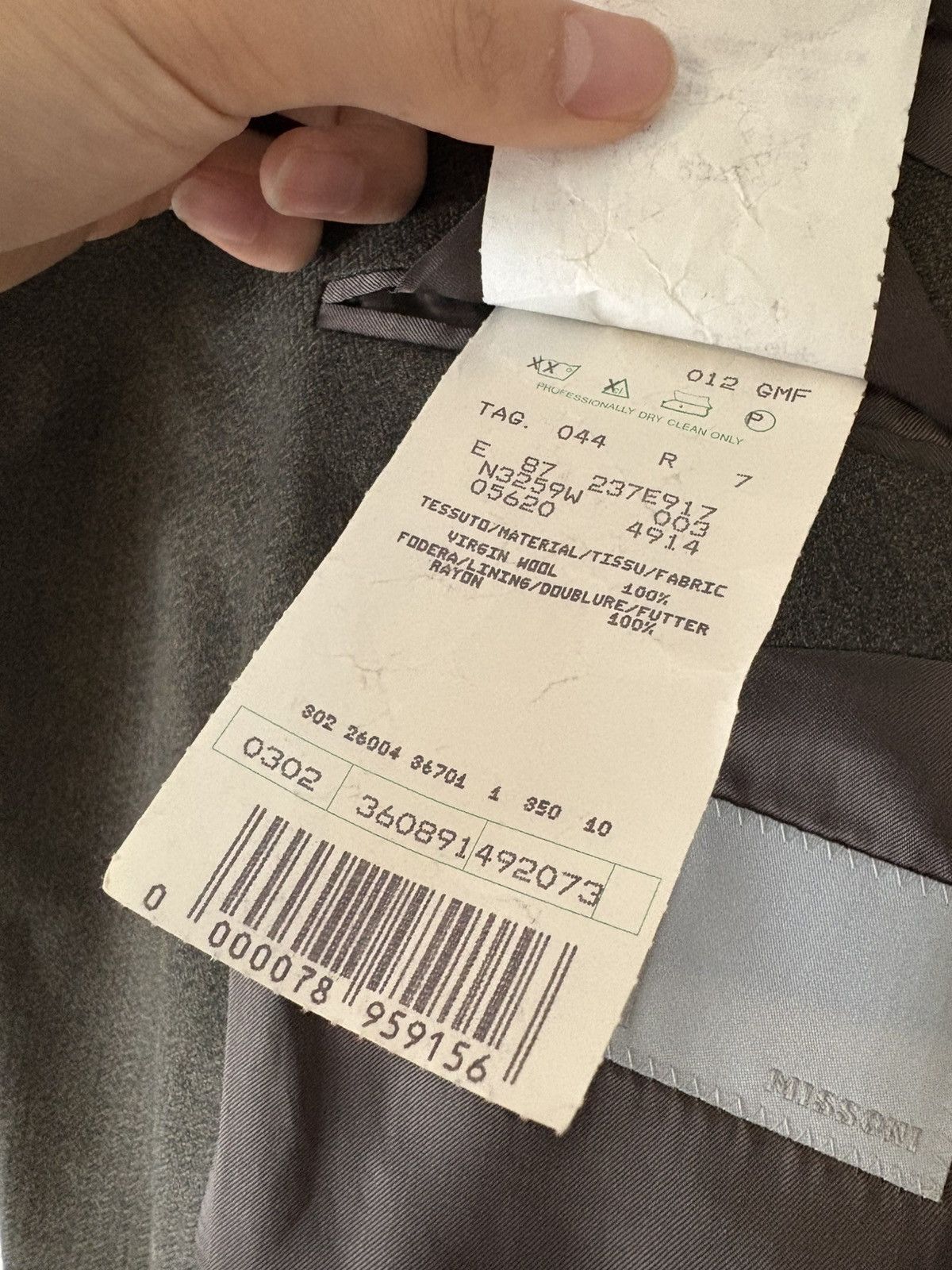 Missoni × Vintage Vintage Missoni Herringbone Wool Blazer Made in Italy Size 44R - 6 Thumbnail