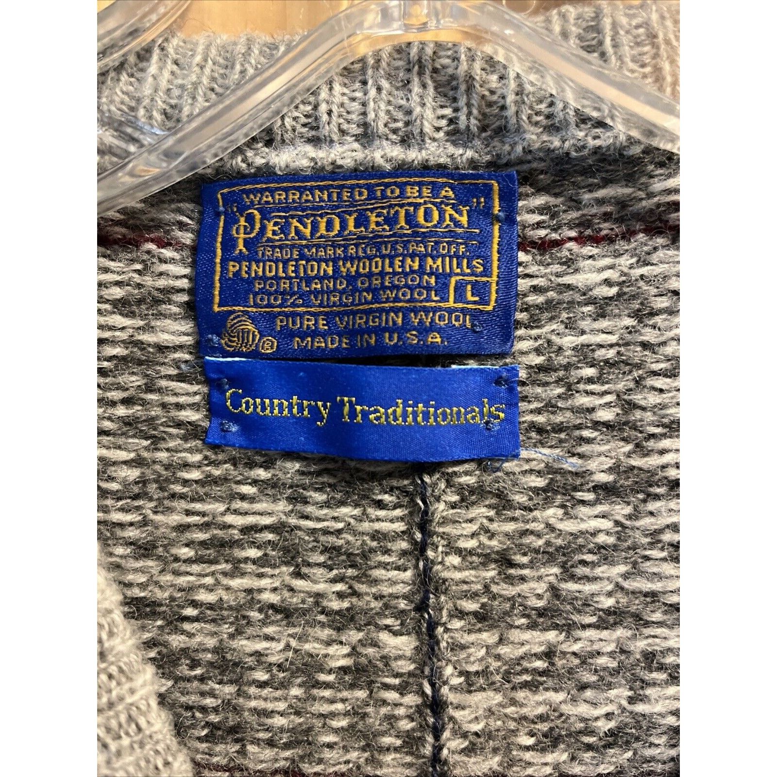 Pendleton Pendleton VTG Men’s L Sweater Wool Gray Plaid Traditionals Size US L / EU 52-54 / 3 - 3 Thumbnail