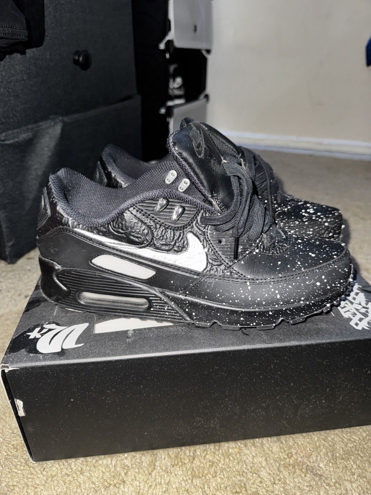 Nike Slawn x Nike Air Max 90 ‘ Black ‘ Size US 9.5 / EU 42-43 - 3 Thumbnail