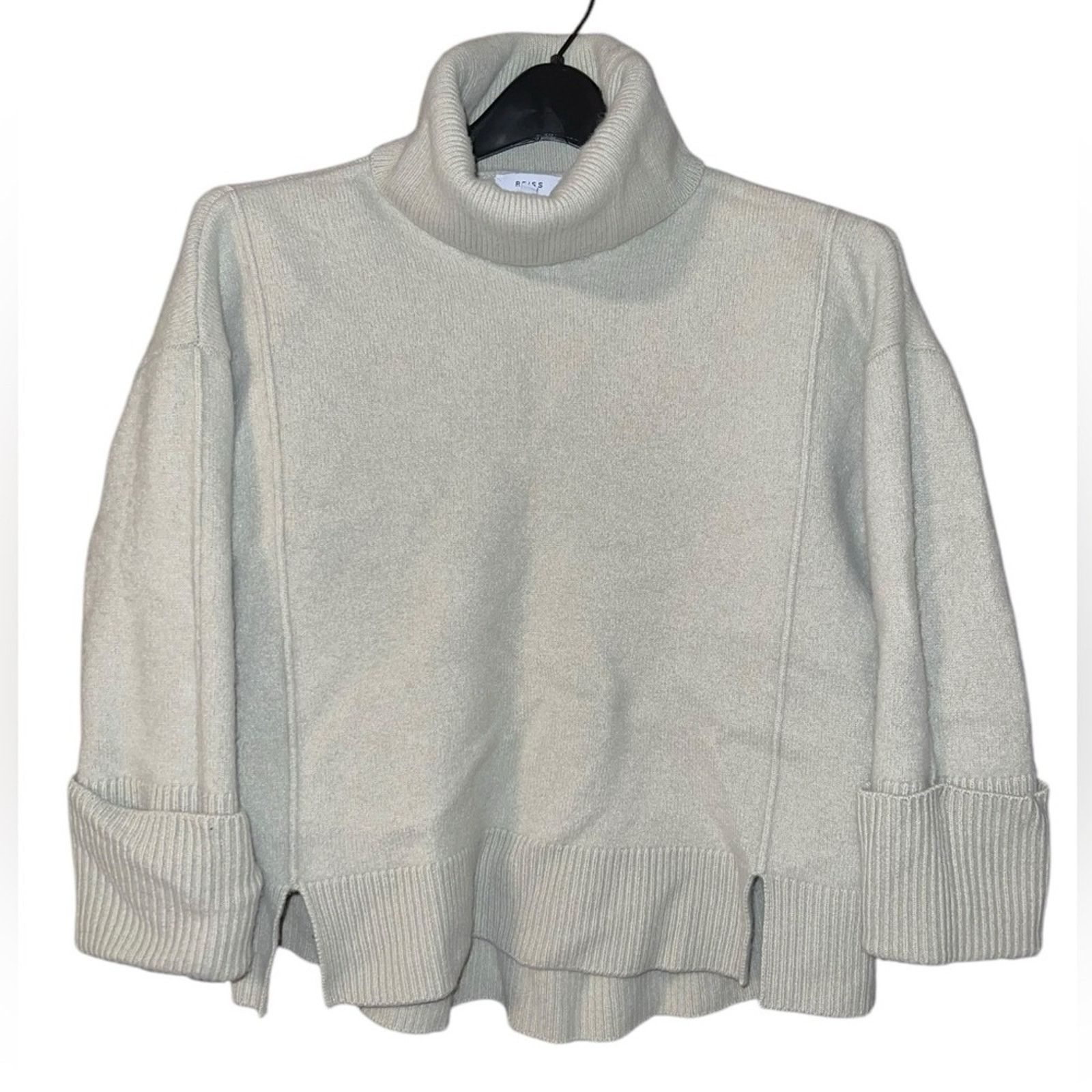 Reiss Reiss Turtleneck Cowl Ivory Wool Cropped Sweater Size M / US 6-8 / IT 42-44 - 1 Thumbnail