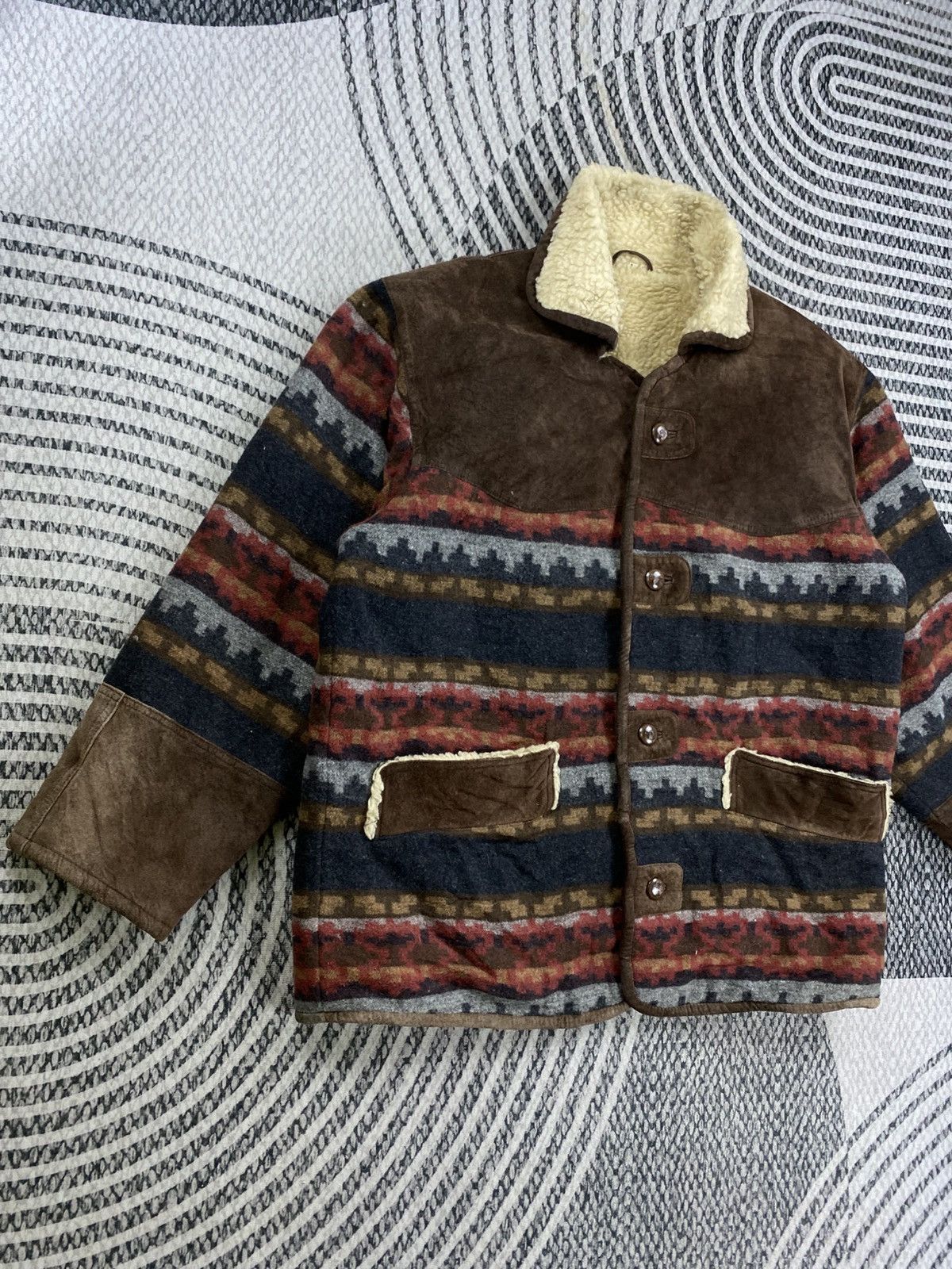 Japanese Brand Vintage 80s Japanese Fashion Navajo Wool Jacket Size US L / EU 52-54 / 3 - 3 Thumbnail