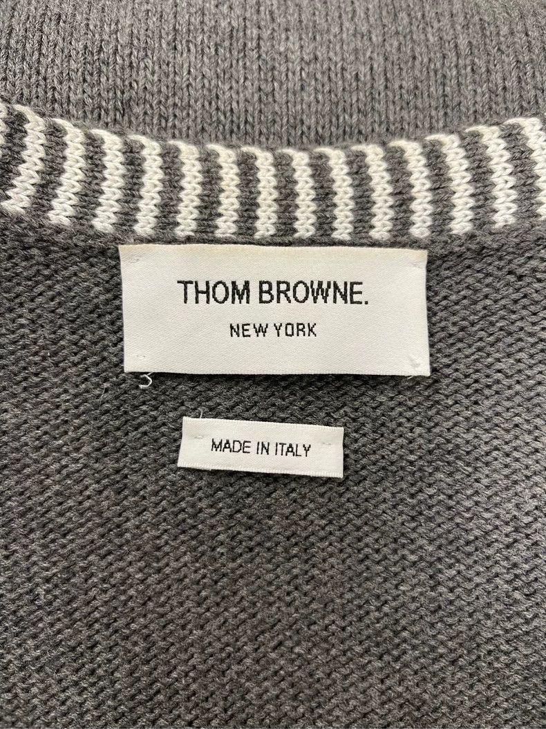 Thom Browne Thom browne Gray puppy four-striped knitted cardigan sweate Size US L / EU 52-54 / 3 - 5 Thumbnail