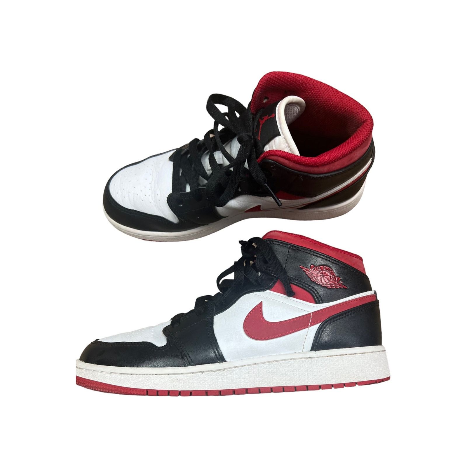 Jordan Brand Nike | Air Jordan 1 Retro Mid GS Black Gym Red | 5.5 Youth Size US 7 / IT 37 - 7 Thumbnail