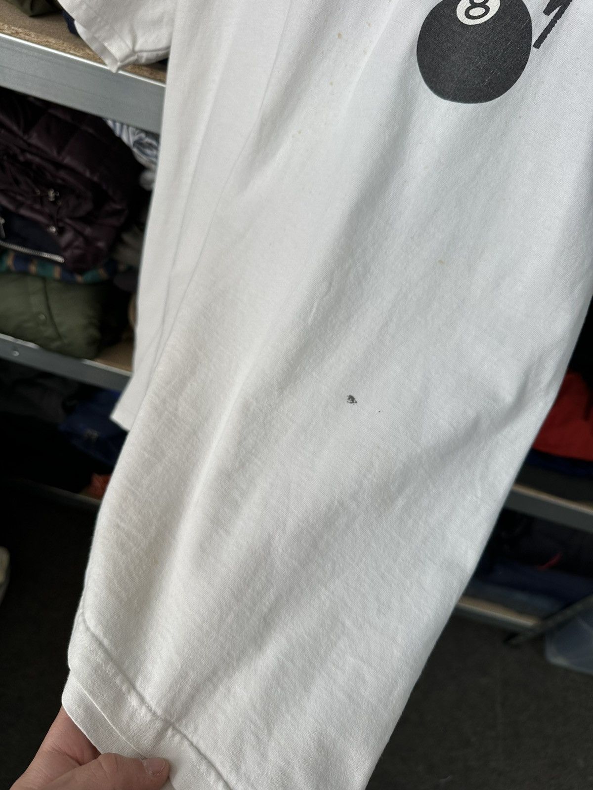 Stussy Y2K Stussy 8Ball Thrashed T-Shirt Big Logo Rare White Tee Size US L / EU 52-54 / 3 - 22 Thumbnail