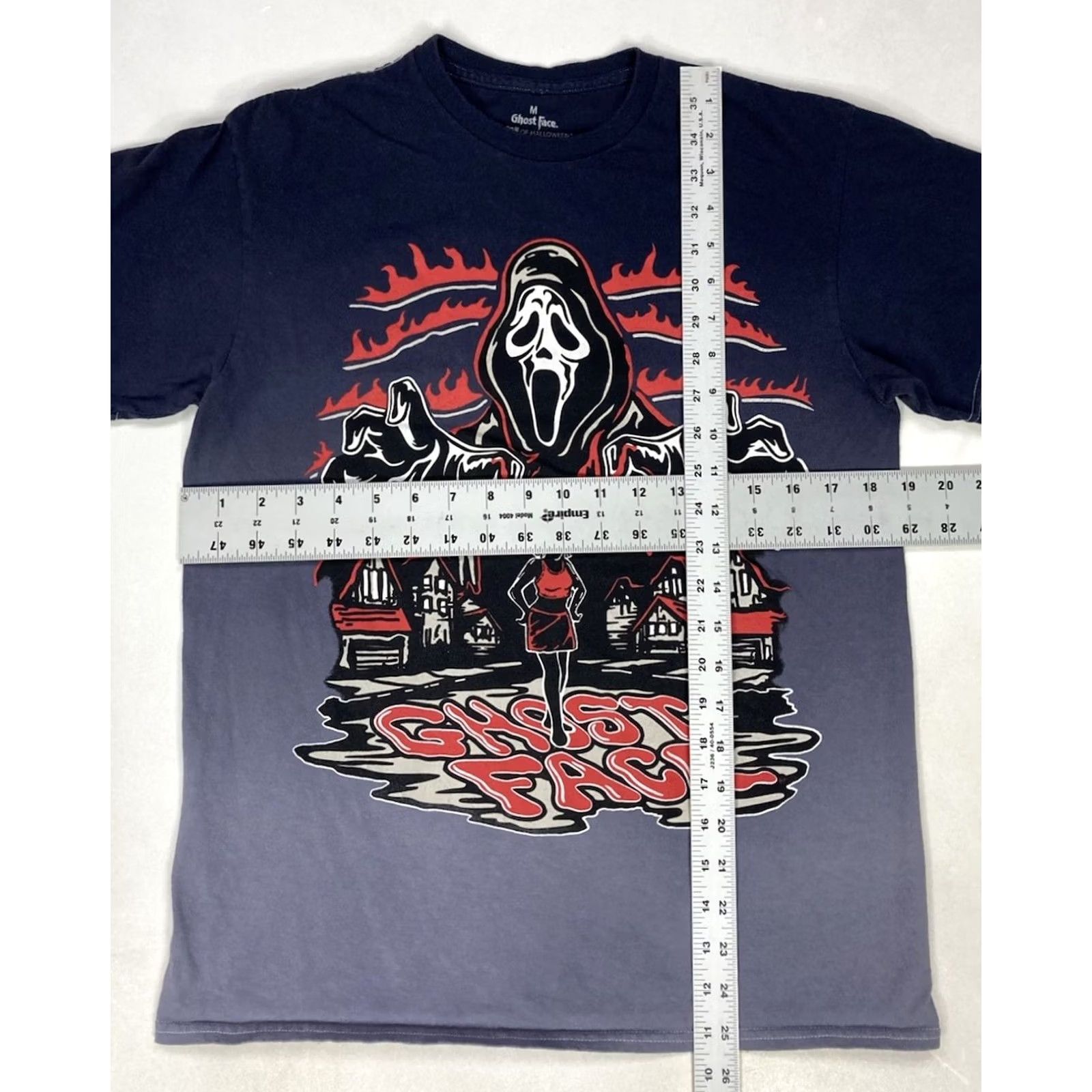 Vintage Ghost Face The Icon Of Halloween Graphic T-shirt Women Medium Blue Gradient T-Shirt Ghost Face Womens Size M / US 6-8 / IT 42-44 - 5 Thumbnail