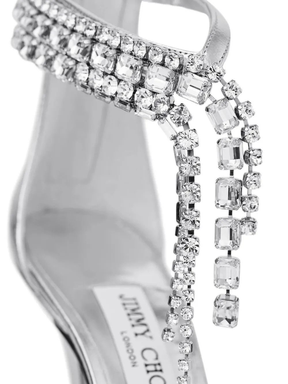 Jimmy Choo os11x0326 100mm Verity Sandals in Silver Size US 9 / IT 39 - 5 Thumbnail
