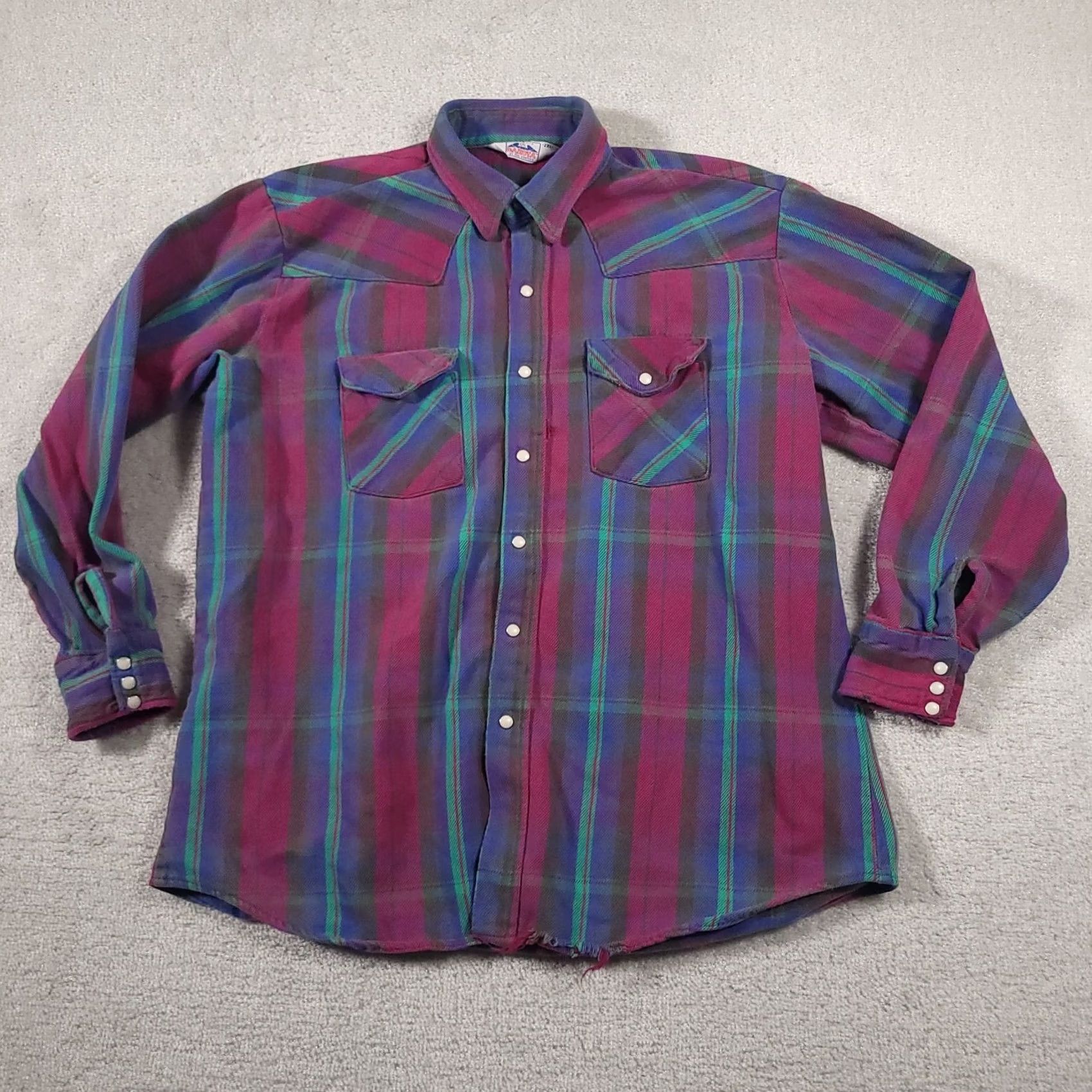 BB Dakota VINTAGE Dakota Heavyweight Pearl Snap Flannel Shirt Mens 2XL Tall Lumberjack USA Shirt Size US XXL / EU 58 / 5 - 2 Thumbnail