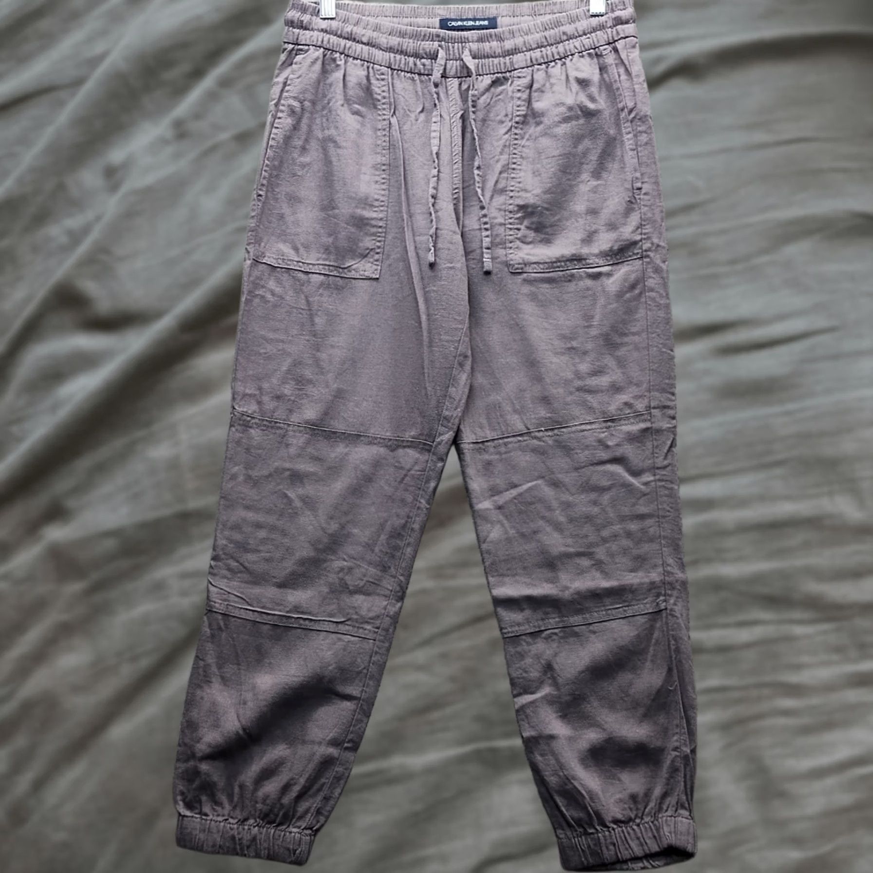 Calvin Klein Calvin Klein Womens Jogger Pants 6 Gray Elastic Drawstring Tapered Leg Pants Size 28" / US 6 / IT 42 - 1 Thumbnail