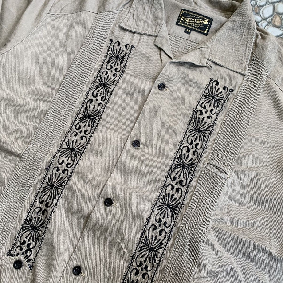 Mexicana × Vintage 🔥Vintage Estrella Standard Guayabera Mexicana Style Size US XL / EU 56 / 4 - 3 Thumbnail