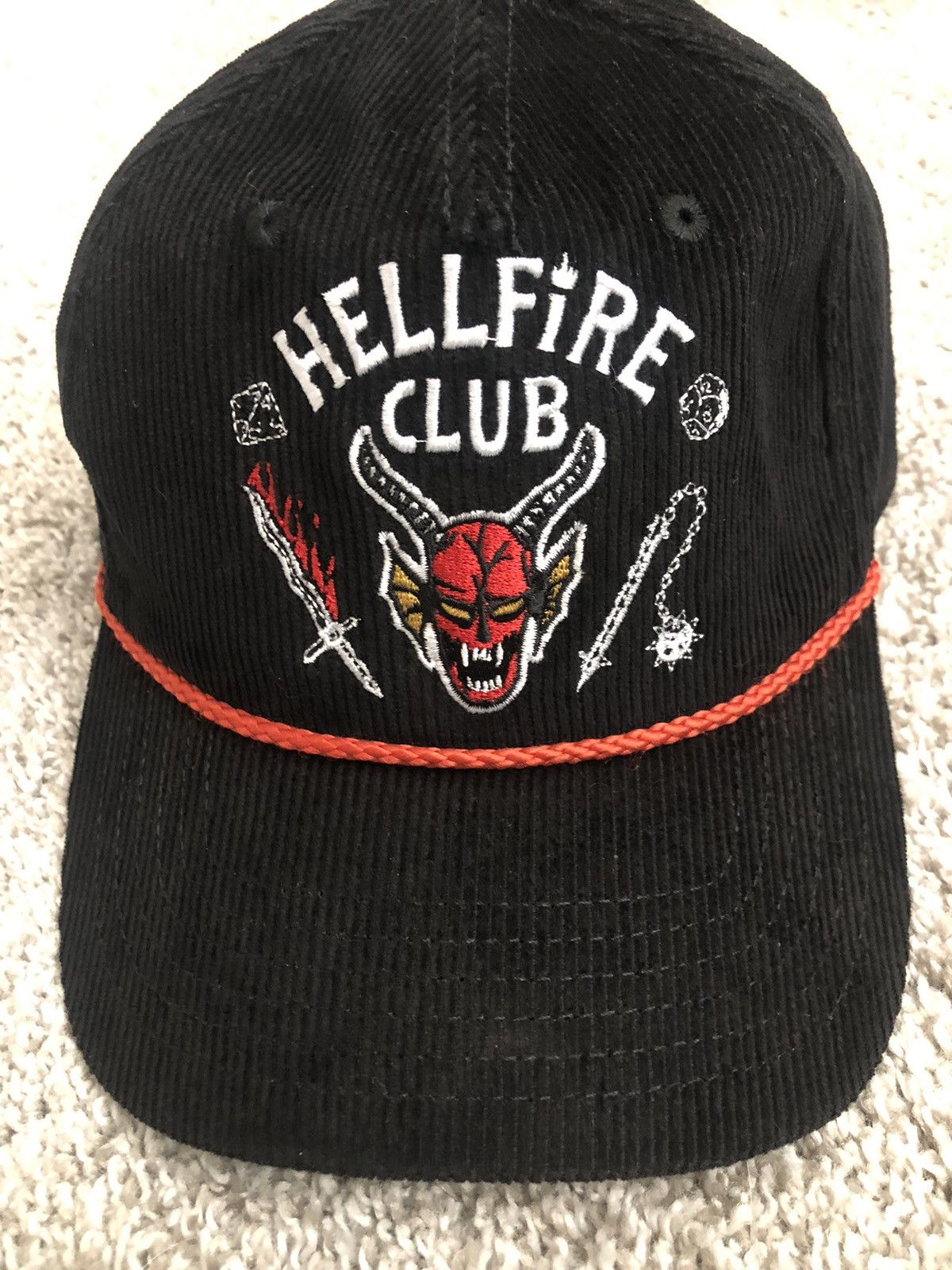 Other Stranger Things Hellfire Club Corduroy Black Snapback Size ONE SIZE - 1 Thumbnail