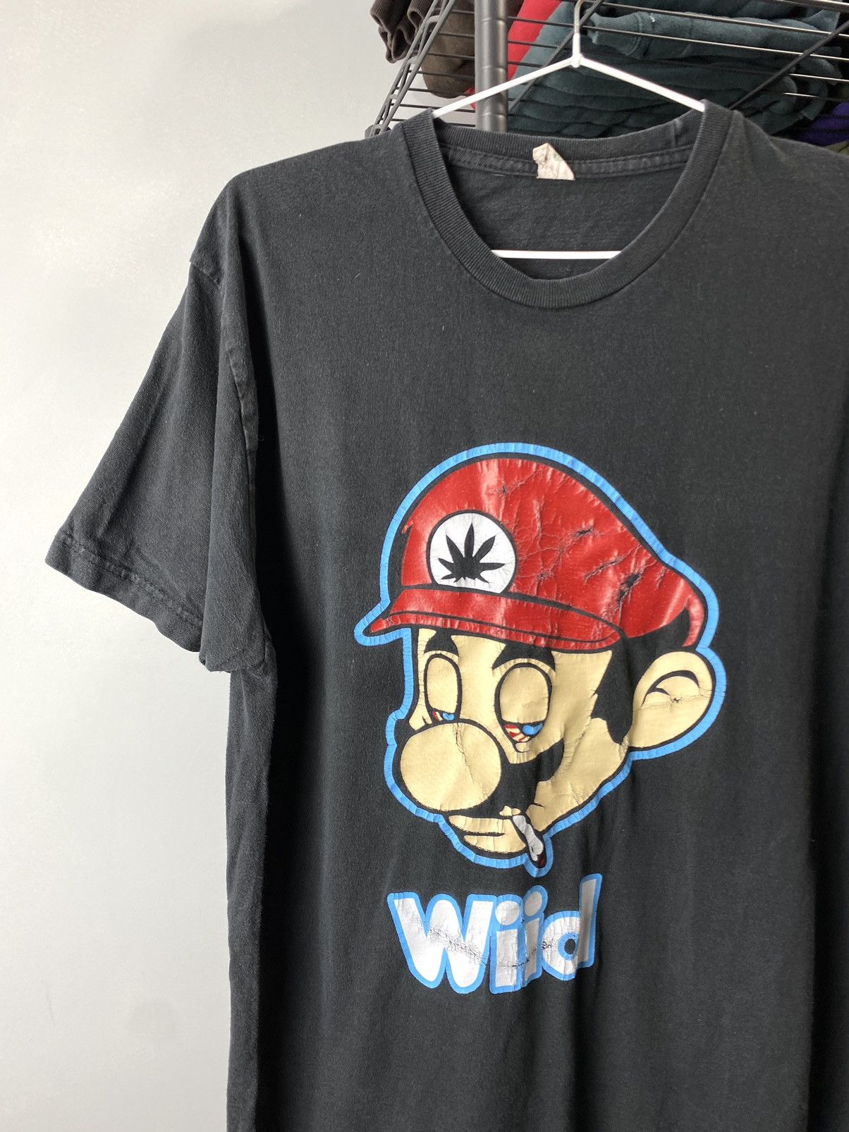 Vintage 🍀Rare! Mario Smoke Weed T Shirt Cannabis Marijuana LSD Size US L / EU 52-54 / 3 - 2 Thumbnail