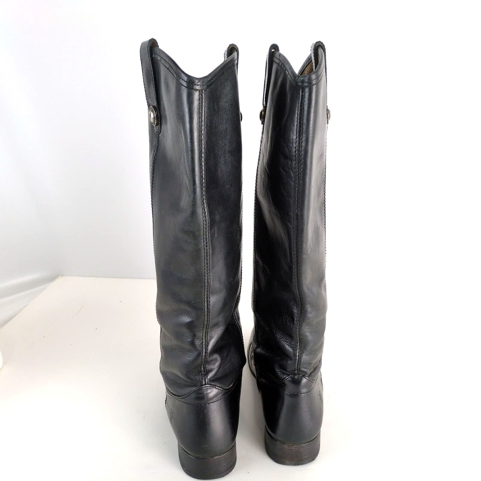 Frye Melissa Button Tall Riding Boots Women's 7.5 Black Leather Size US 7.5 / IT 37.5 - 4 Thumbnail
