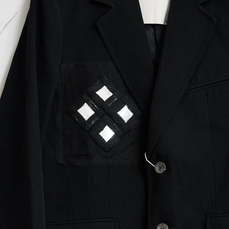 Song For The Mute Song For The Mute pure black embroidered suit Size 46R - 3 Thumbnail