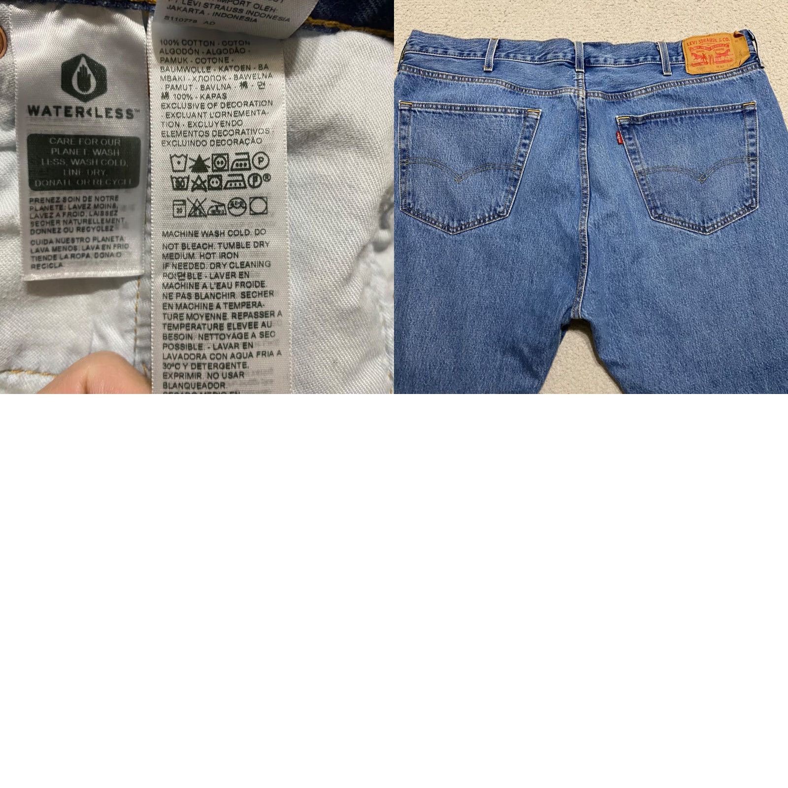 Levi's Levis 501 Jeans Mens 42x30 Blue Denim Straight Button Fly Classic Medium Wash Size US 40 / EU 56 - 9 Thumbnail