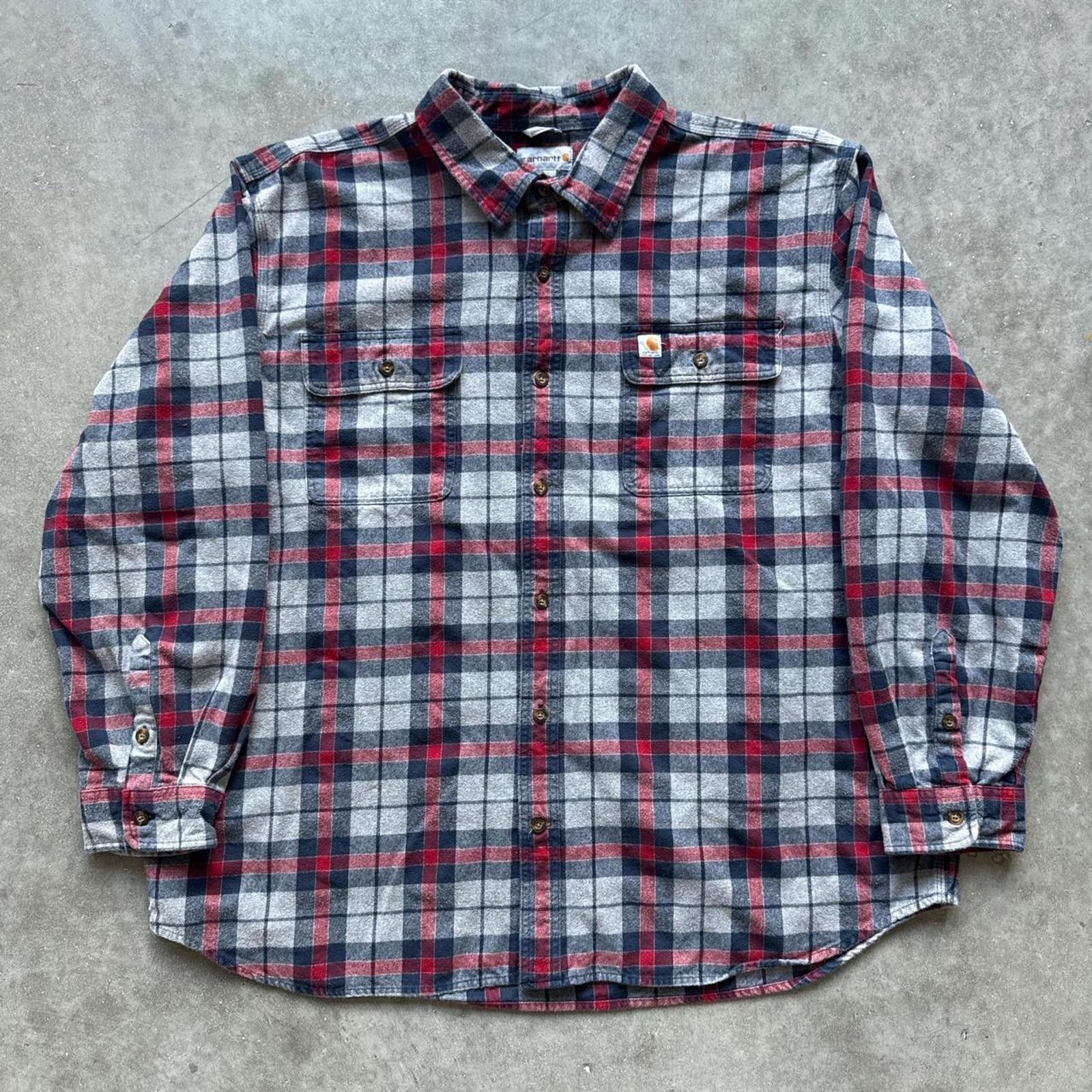 Carhartt Carhartt Vintage Red & Blue Plaid Flannel Shirt Size US XXL / EU 58 / 5 - 1 Thumbnail