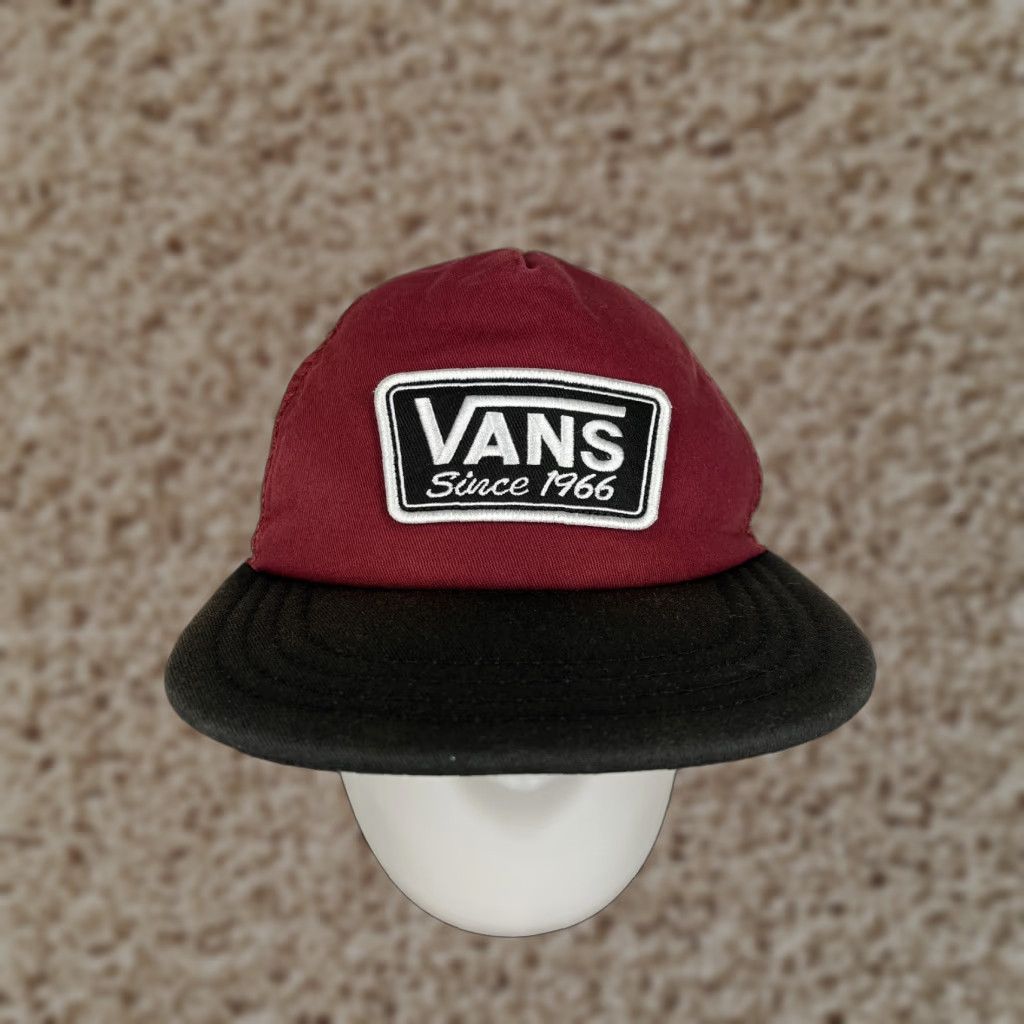 Vans VANS Hat Cap Snap Back Adult Red Black Cotton Twill Trucker Style Logo Adjustable Men One Size Beach Skate Since 1966 Vintage No N/A Size ONE SIZE - 1 Thumbnail