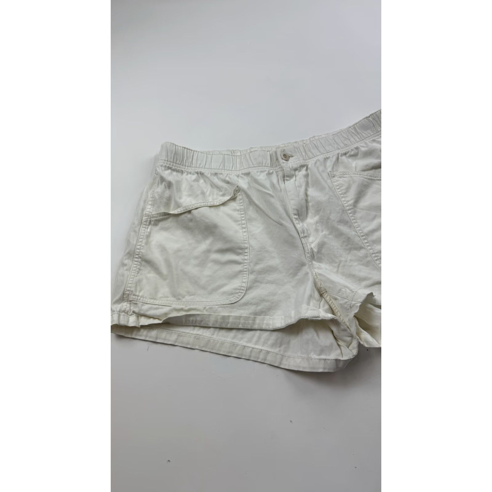 Madewell Madewell Shorts 16W Women Ivory Elastic Waist Utility Cotton Stretch Casual Womens Size 38" / US 16 / IT 52 - 2 Thumbnail