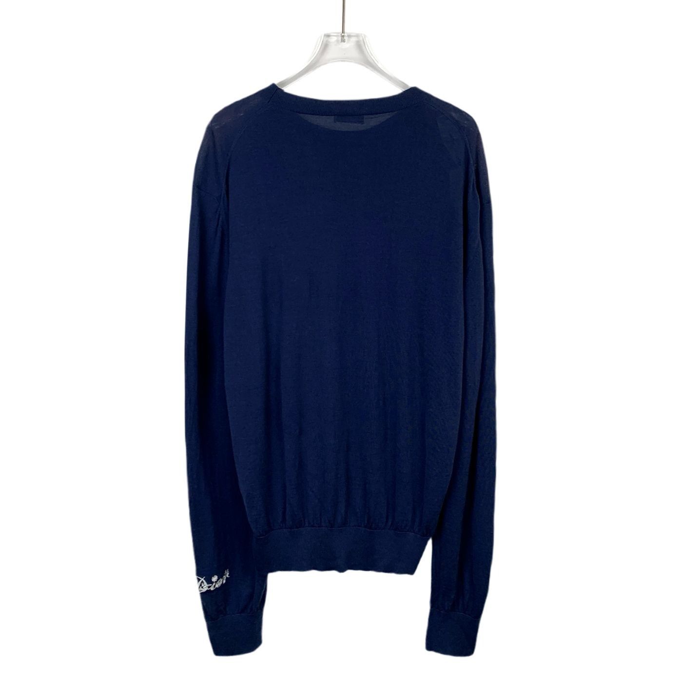 Dior Dior x Kenny Scharf Navy Logo Poker Print Wool Knit Sweater Size US XL / EU 56 / 4 - 8 Thumbnail