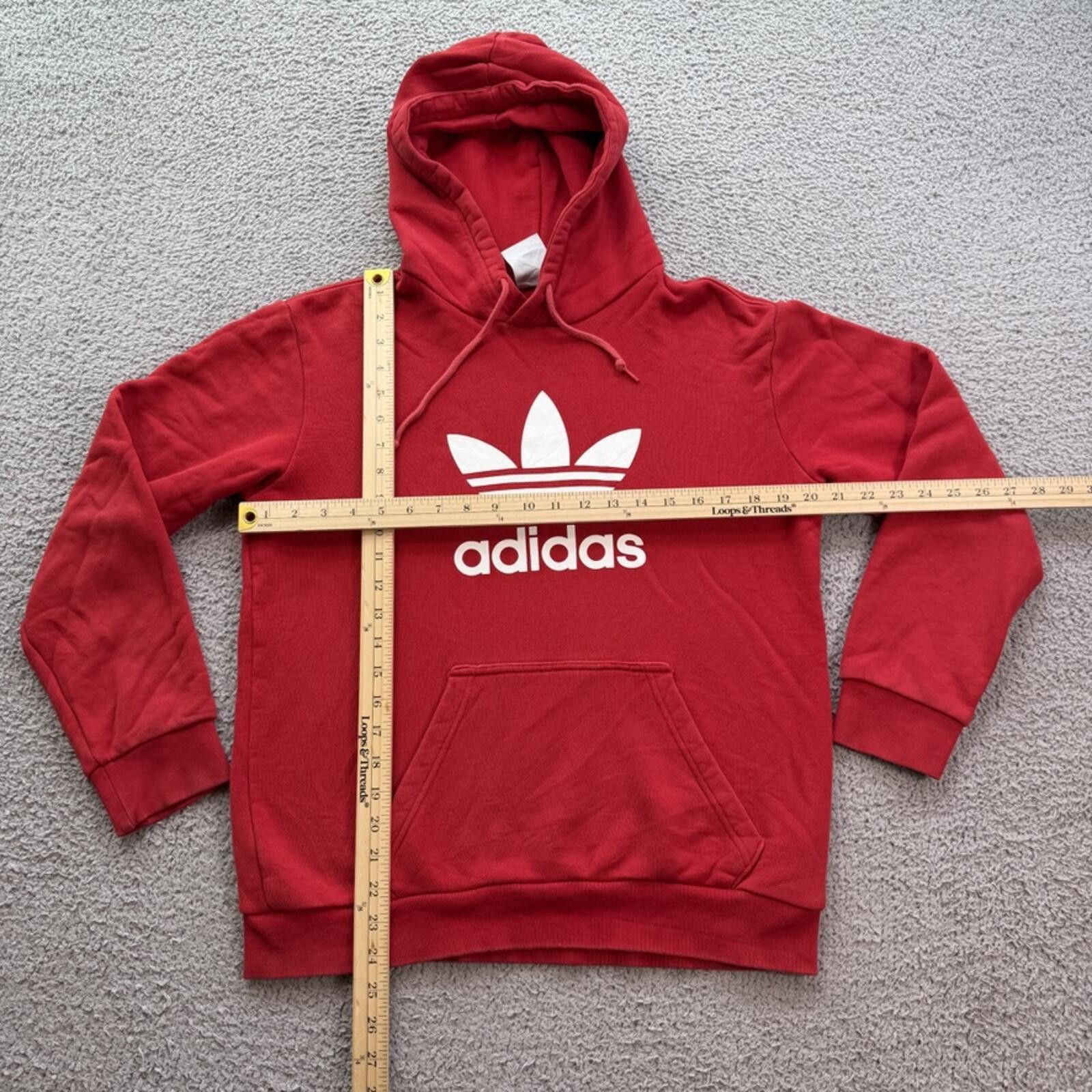 Adidas Adidas Originals Trefoil Red Pullover Hoodie Sweatshirt Mens Size US S / EU 44-46 / 1 - 3 Thumbnail