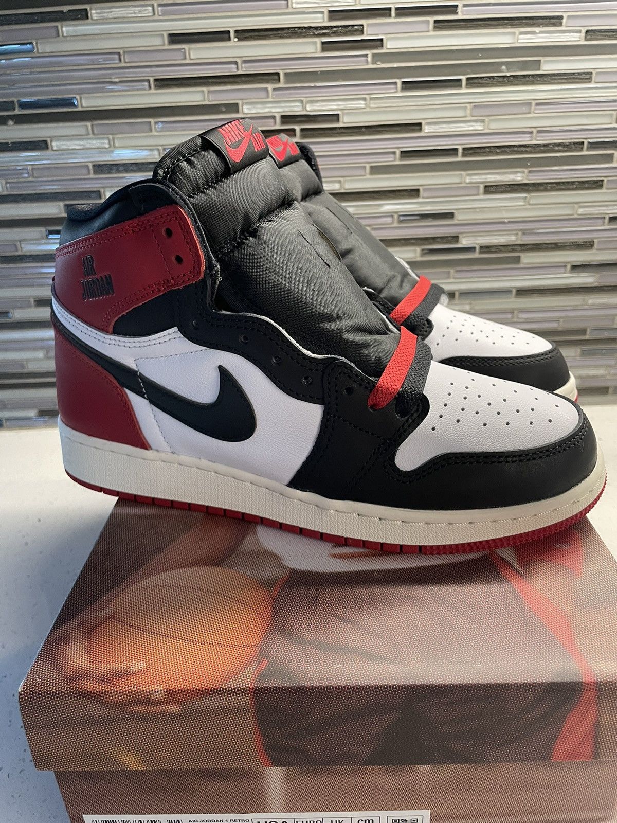 Nike Jordan 1 black toe reimagined Size US 4 / IT 34 - 4 Thumbnail