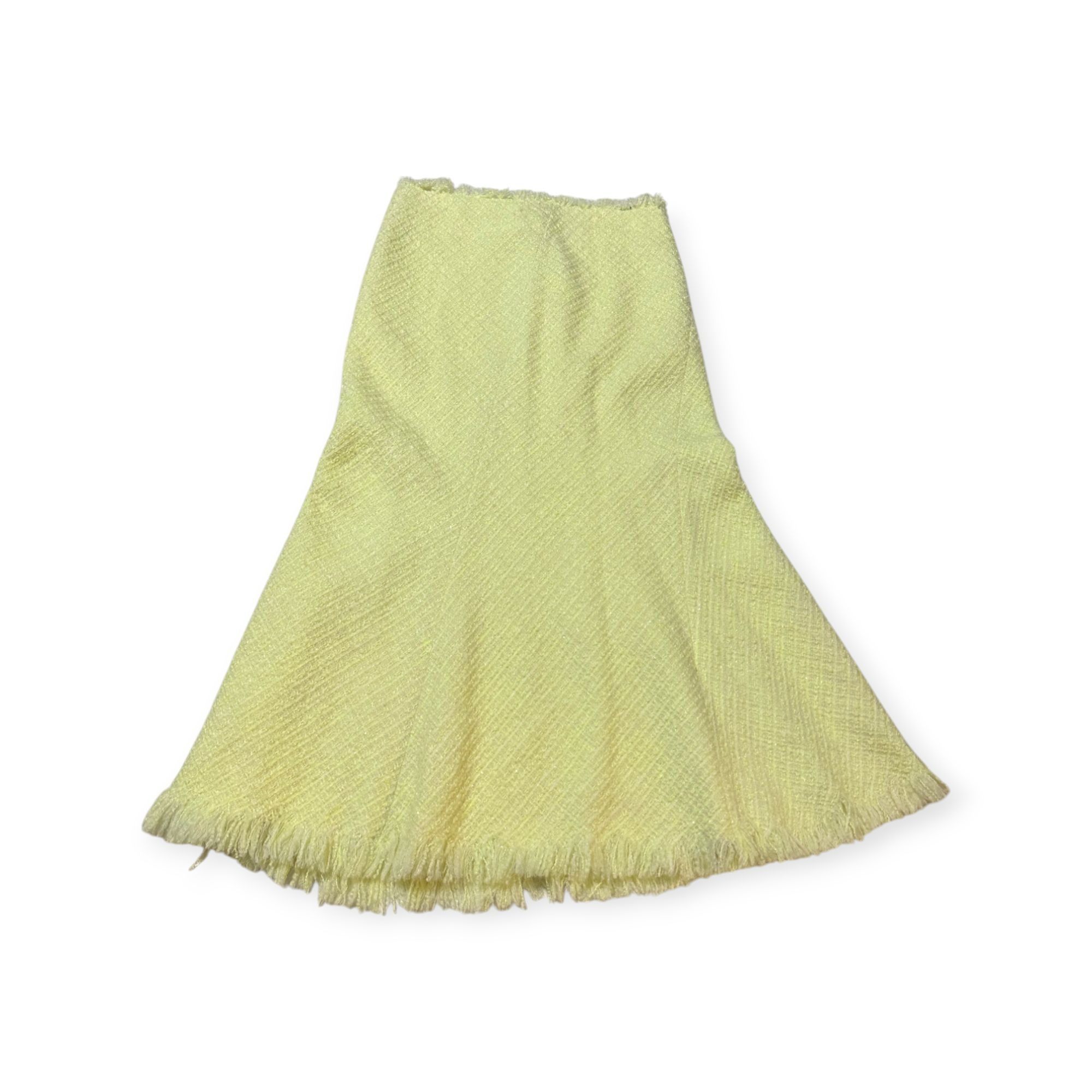 Alexander Wang Alexander Wang Yellow Frayed Tweed Midi Skirt, Size S Size 27" / US 4 / IT 40 - 4 Thumbnail