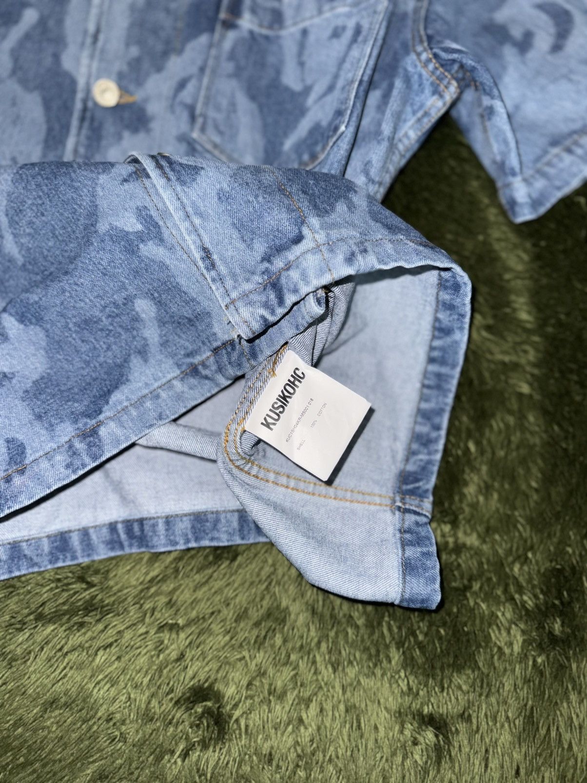 Kusikohc [M] KUSIKOHC Flame Graphic Denim Short Sleeve Shirt Size US M / EU 48-50 / 2 - 6 Thumbnail