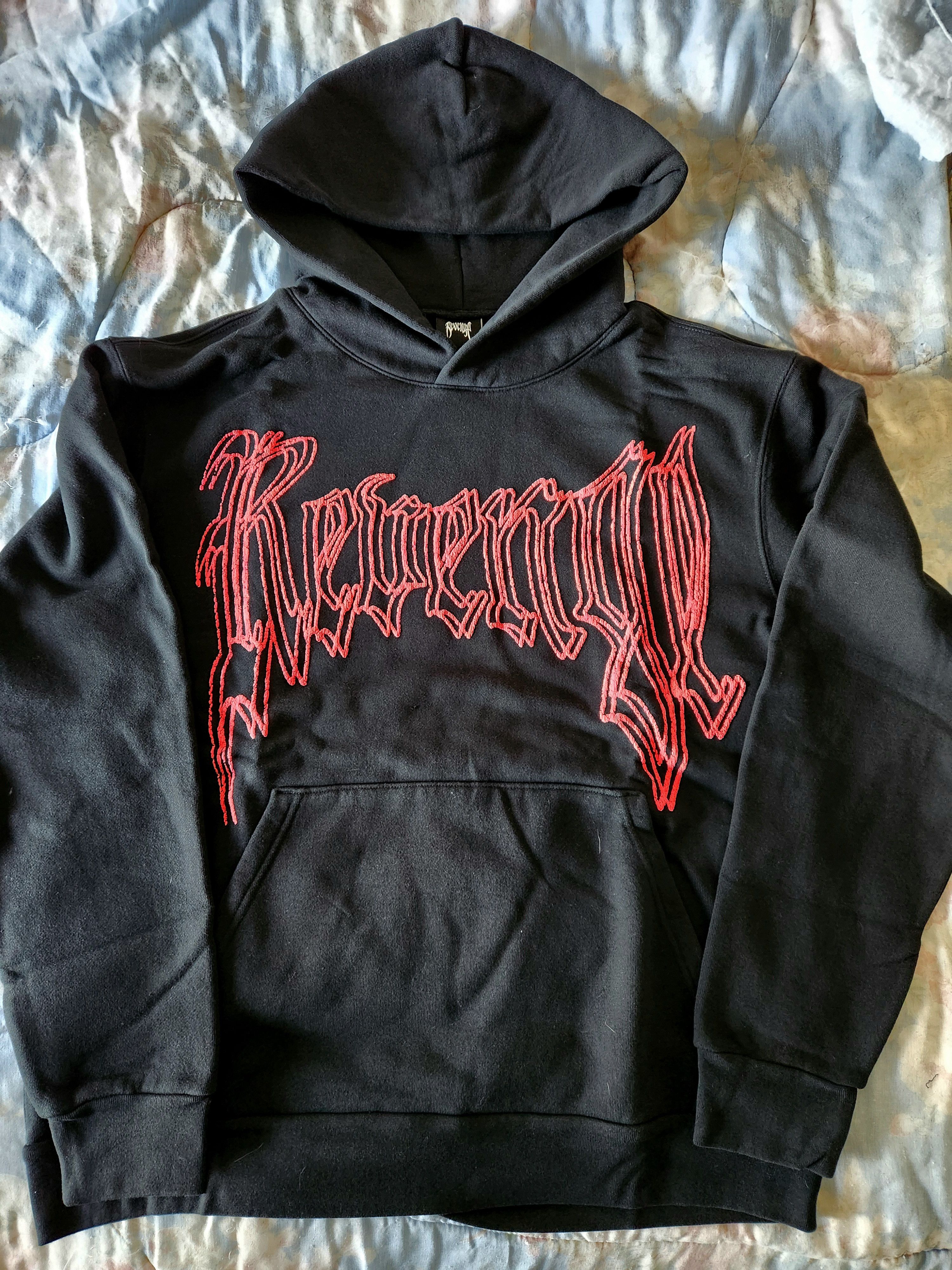 image of Revenge Paralysis Hoodie in Black/Red, Men's (Size Large)