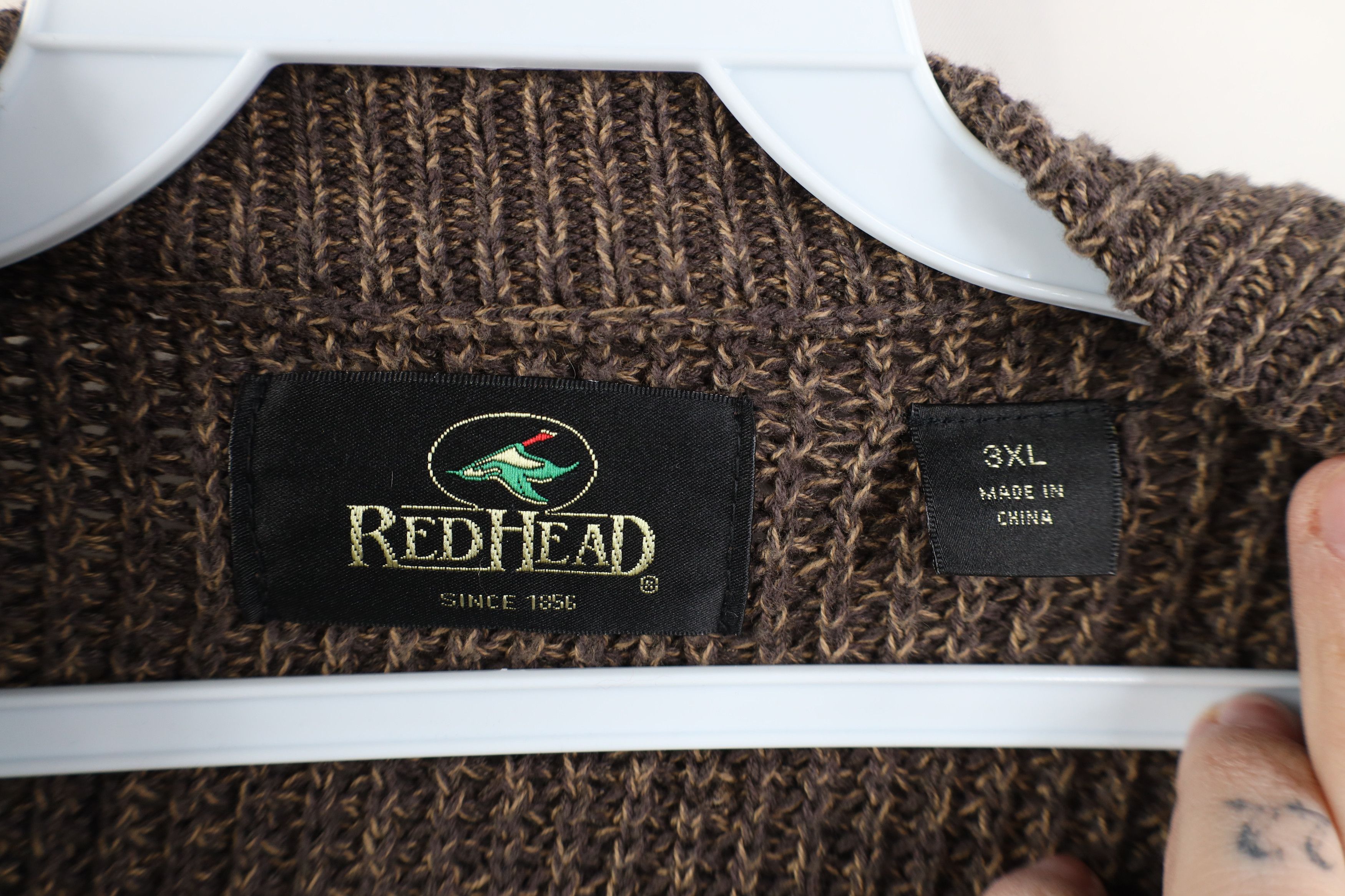Vintage Vintage 90s Streetwear Knit Commando Henley Sweater Brown Size US XXL / EU 58 / 5 - 5 Thumbnail