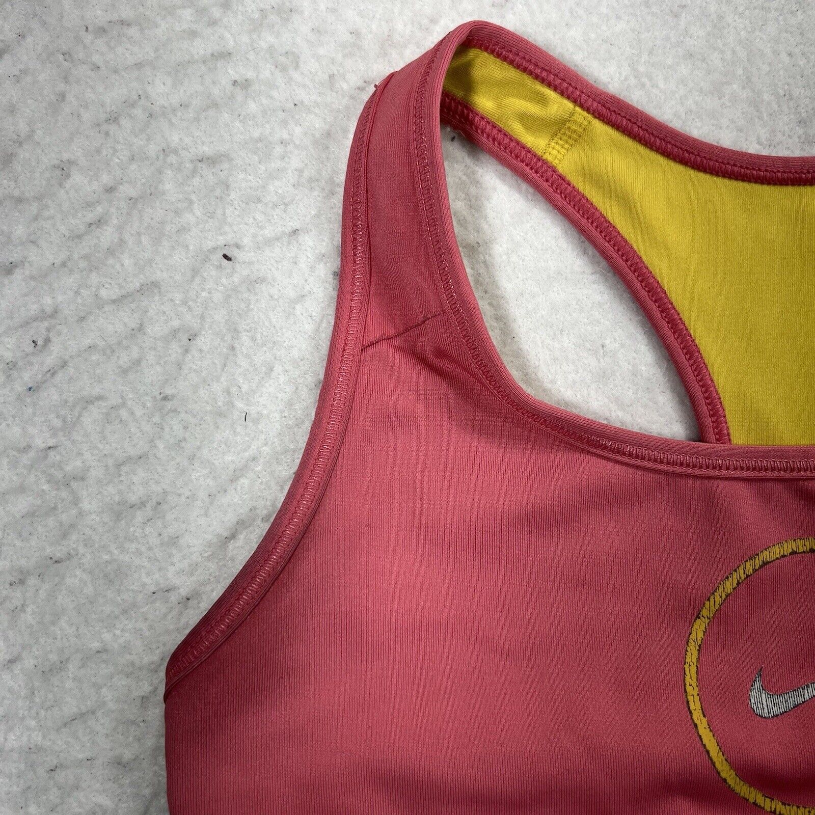 Nike Nike Livestrong Pink Yellow Athletic Racerback Sports Bra Size ONE SIZE - 3 Thumbnail