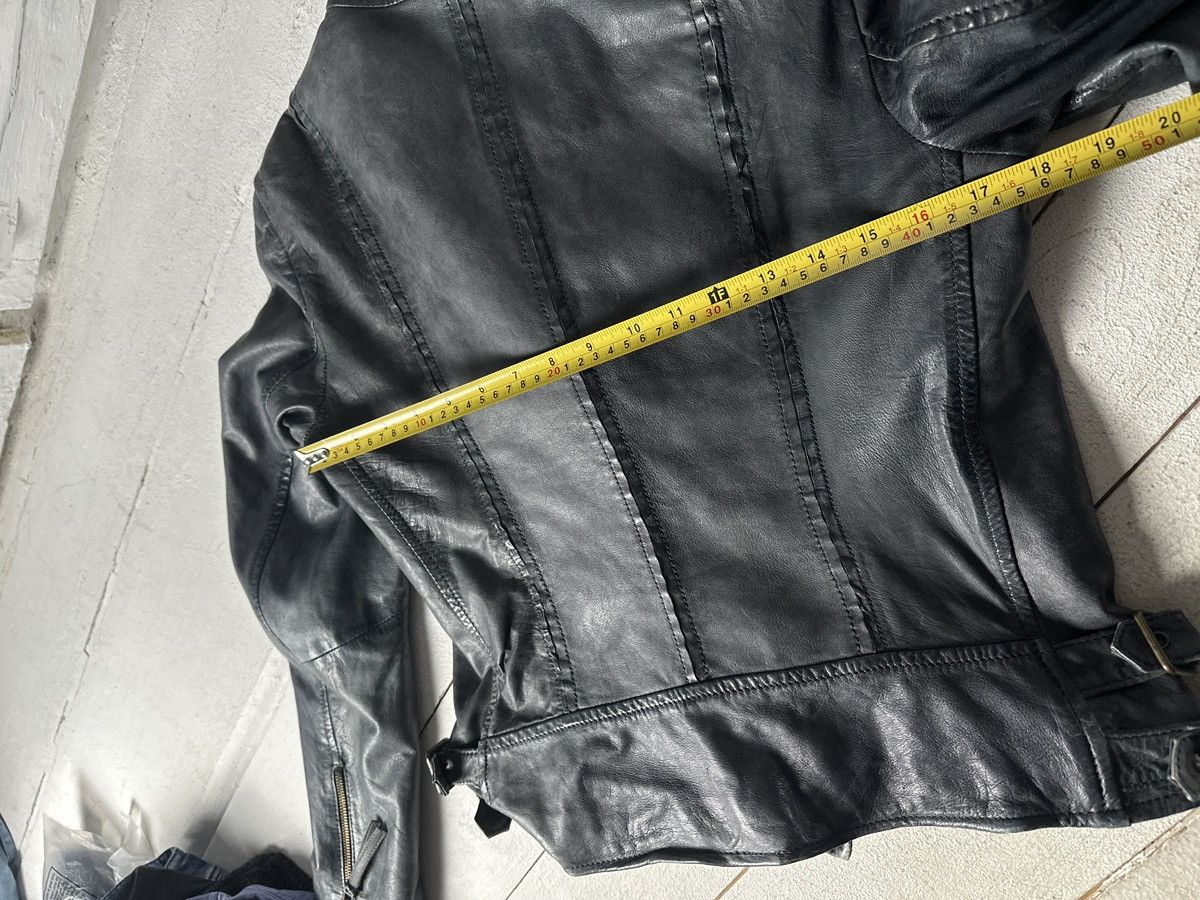 Other 🚨Y2K RICK OWENS TYPE DIRTY SLIM FIT ZIP LEATHER JACKET Size M / US 6-8 / IT 42-44 - 15 Thumbnail
