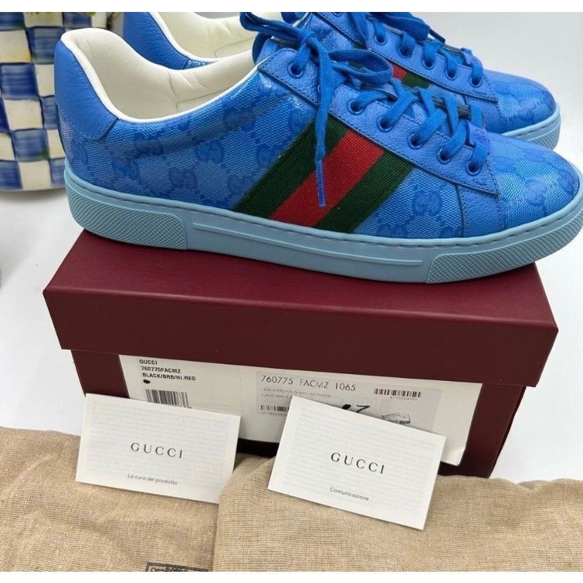 Gucci Gucci ace crystal canvas low top sneakers sz 7 fits 7.5 US Size US 7.5 / EU 40-41 - 13 Thumbnail