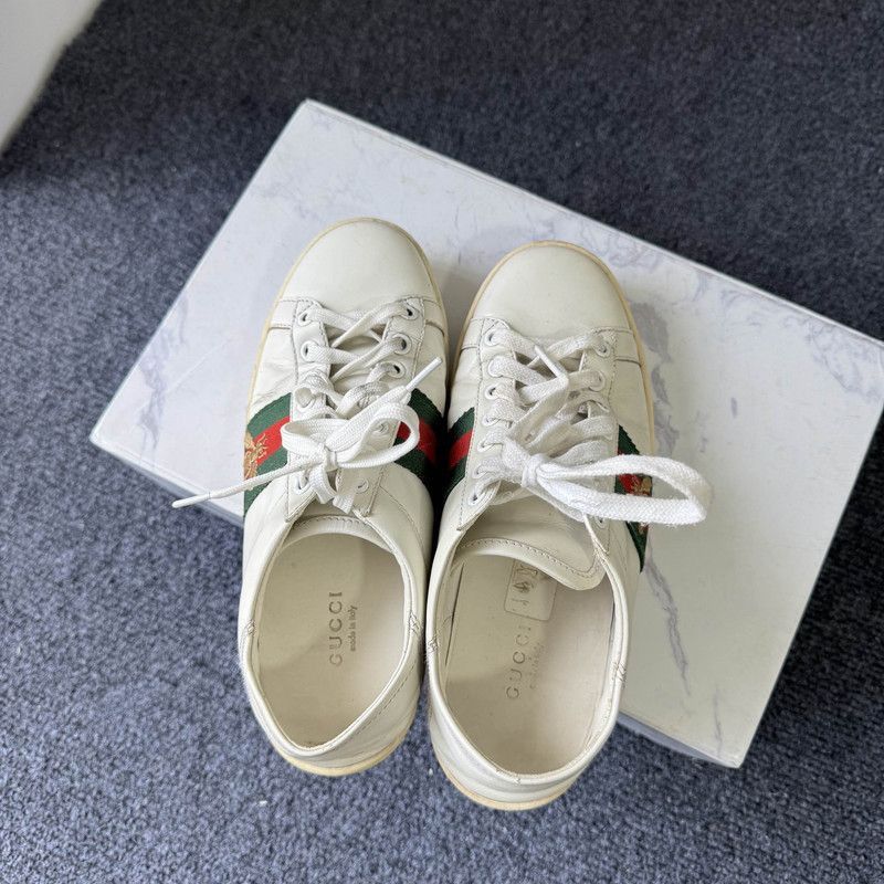 Gucci Gucci Ace Leather Bee Low-Top Sneakers -2508 Size US 5.5 / EU 38 - 6 Thumbnail