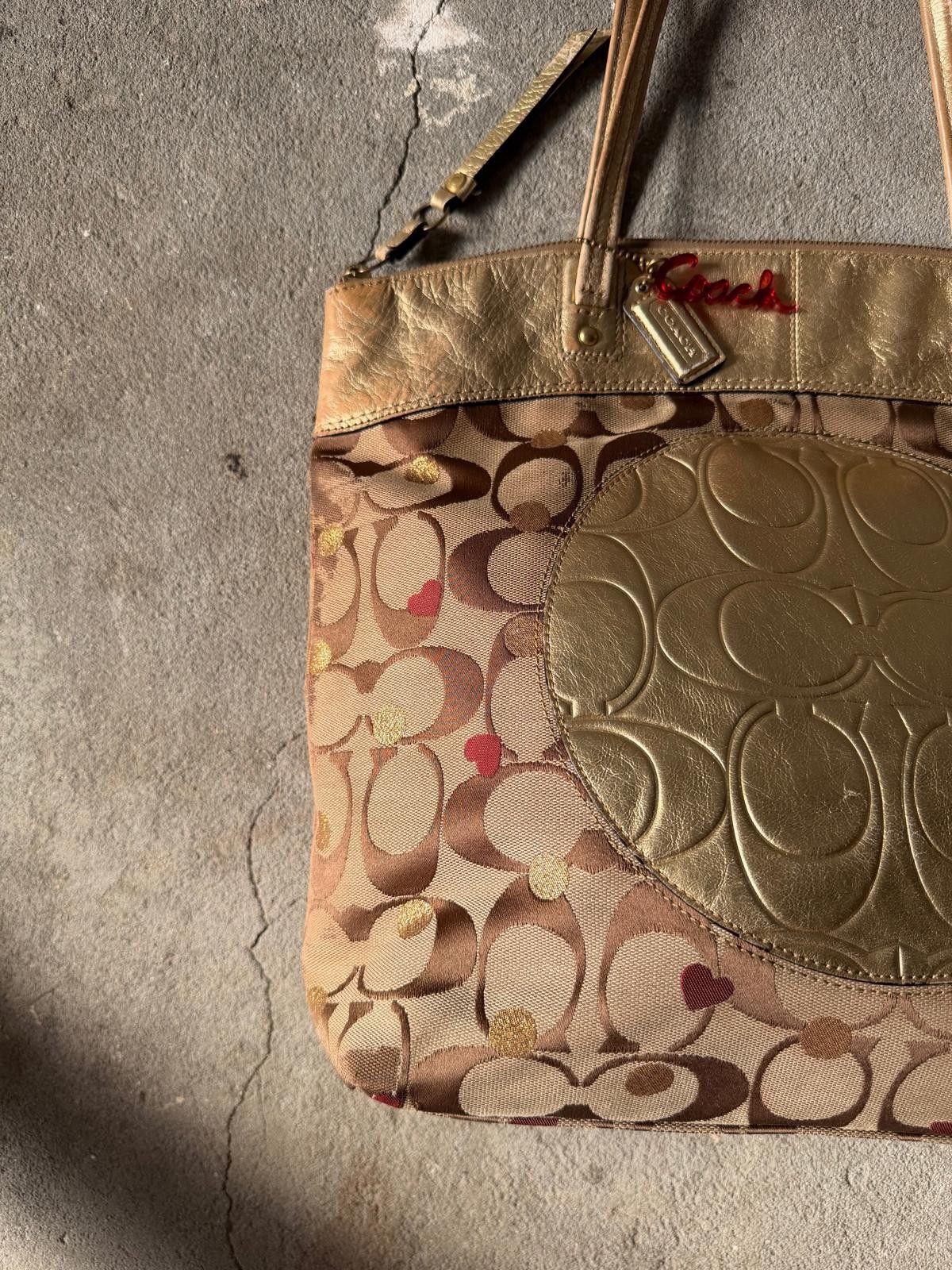 Coach Coach Signature Laura Secret Heart Tote Bag Beige/Gold Size ONE SIZE - 2 Thumbnail
