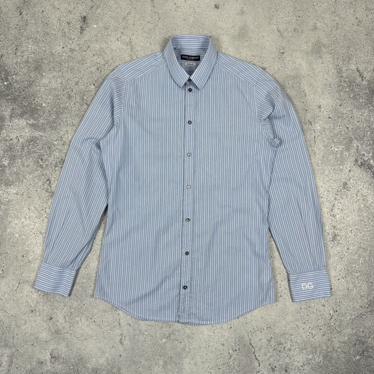 Dolce & Gabbana Dolce & Gabbana Gold Martini Fit Striped Button Up Shirt Size US M / EU 48-50 / 2 - 1 Thumbnail