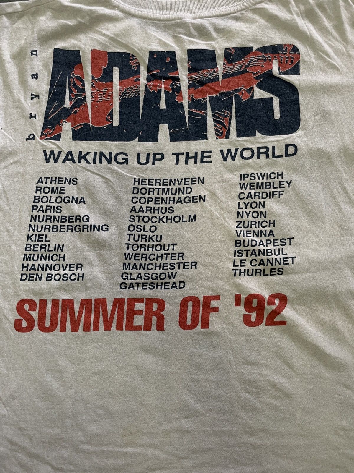 90年代Bryan Adams Tシャツ WAKING UP THE WORLD 1992 Bryan Adams 