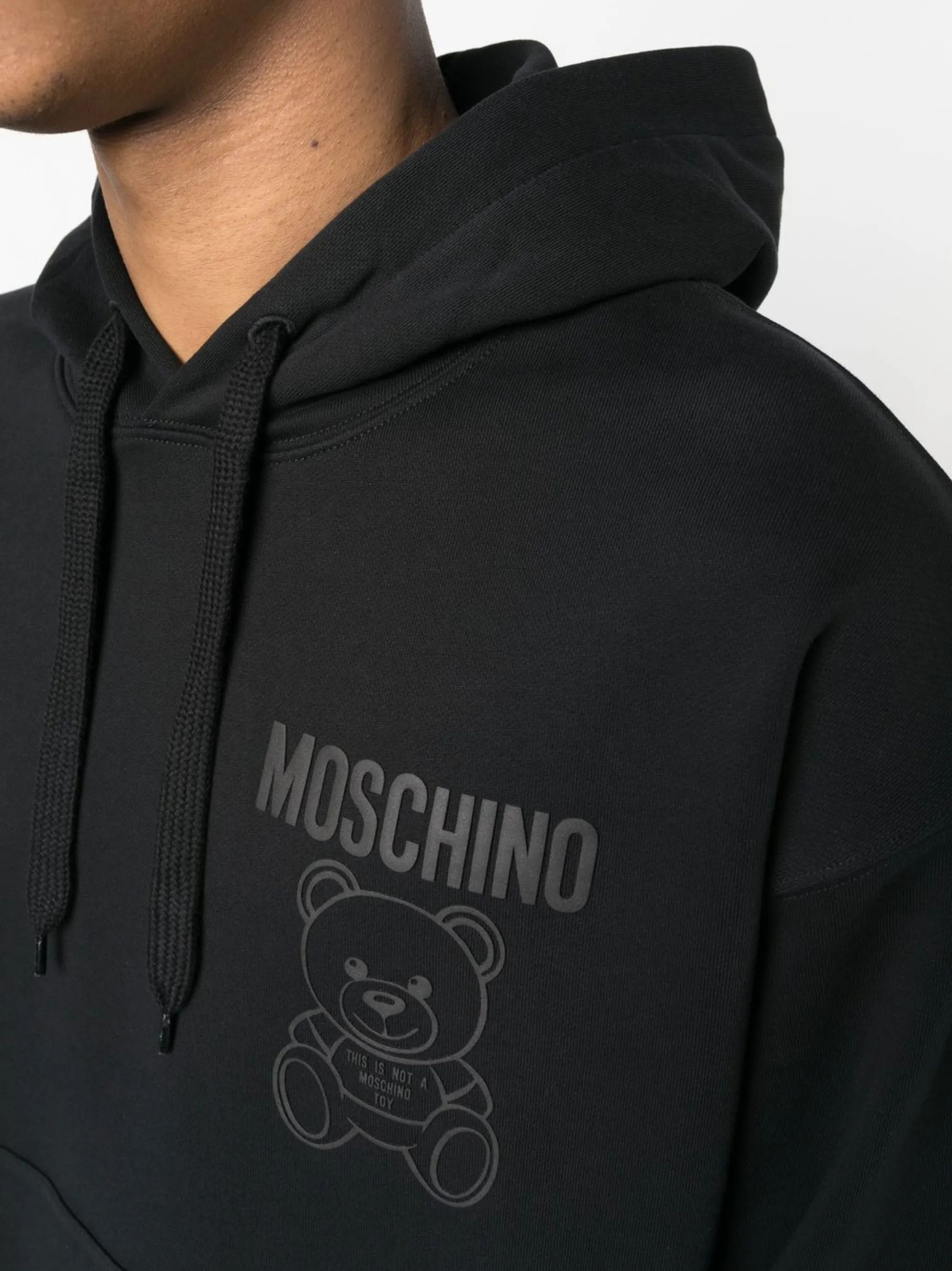 Moschino o1y0225 Logo Hoodie in Black Size US M / EU 48-50 / 2 - 2 Thumbnail