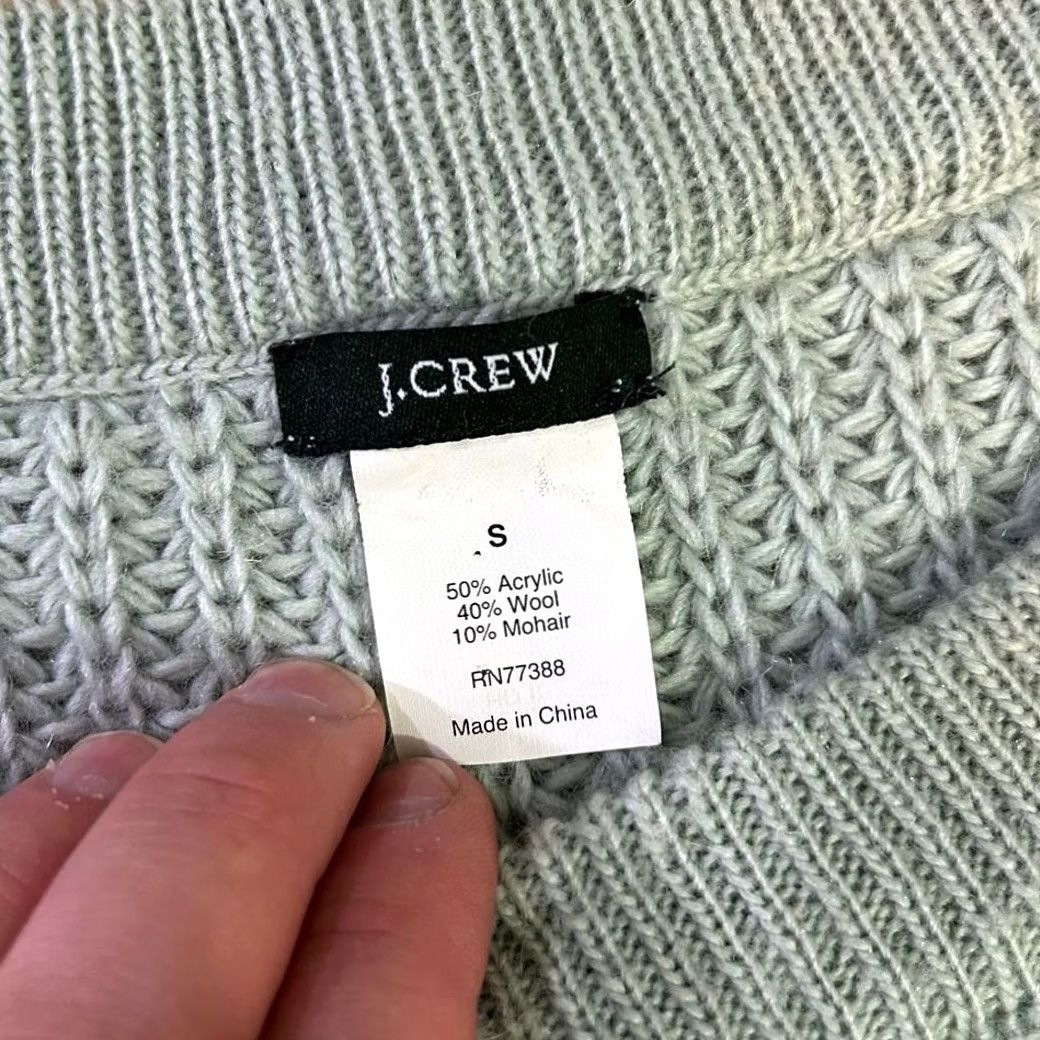 Vintage J Crew Wool Mohair Blend Grew Neck Sweater Zipper Detail Womens Small Gray Size S / US 4 / IT 40 - 5 Thumbnail