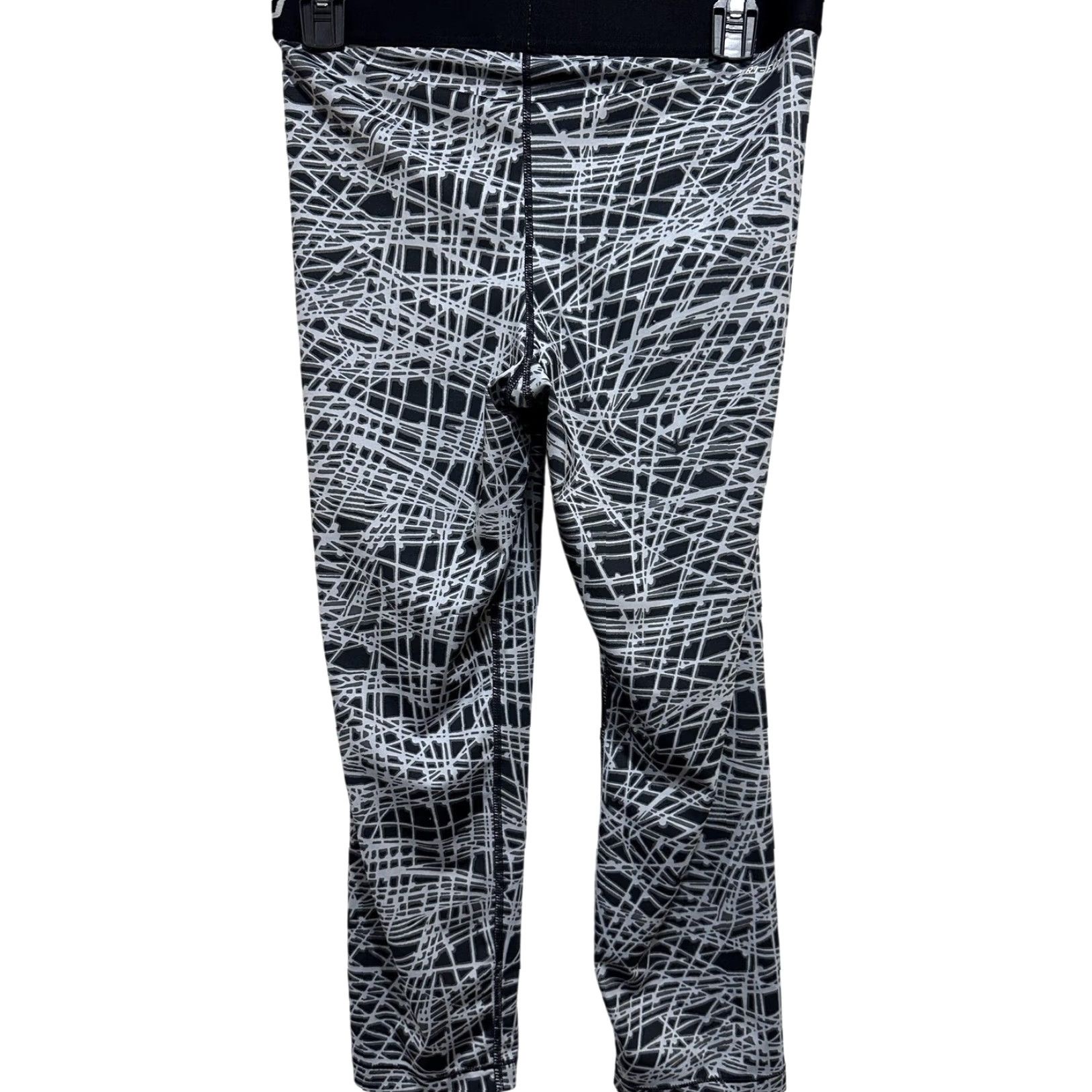 Nike Nike Pro Leggings Womens L Black Abstract Print High Rise Swoosh 812063-010 Size 36" / US 14 / IT 50 - 2 Thumbnail