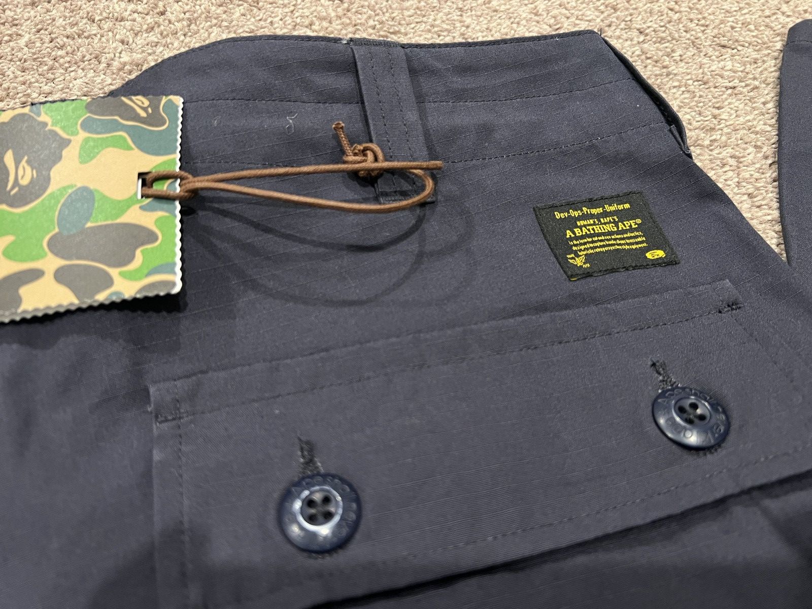 Bape Brand new a bathing ape Bape Cargo Pants navy medium Size US 32 / EU 48 - 3 Thumbnail