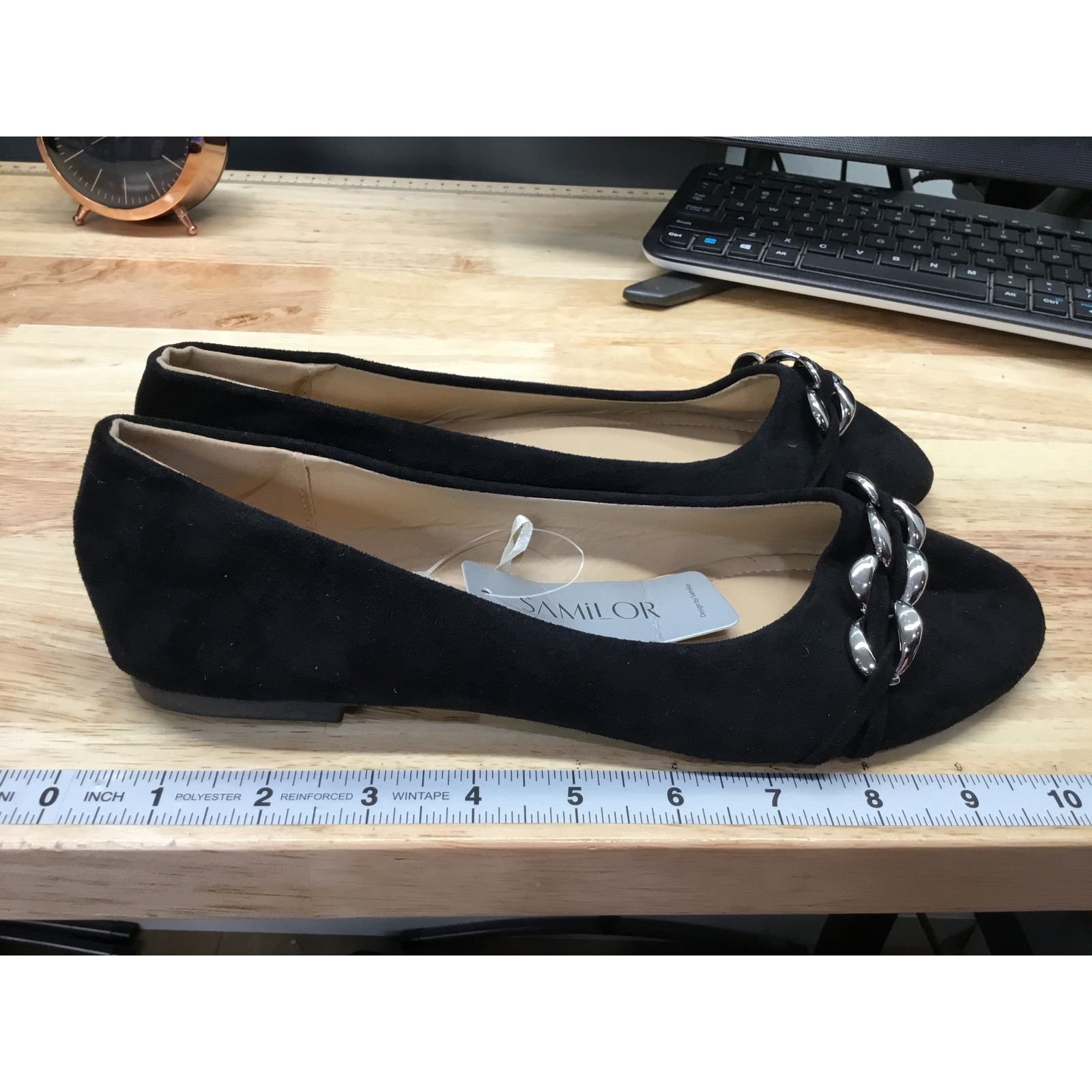 The Unbranded Brand Samilor Women's 9 Black Suede Slip-On Casual Ballet Flats Size US 9 / IT 39 - 2 Thumbnail