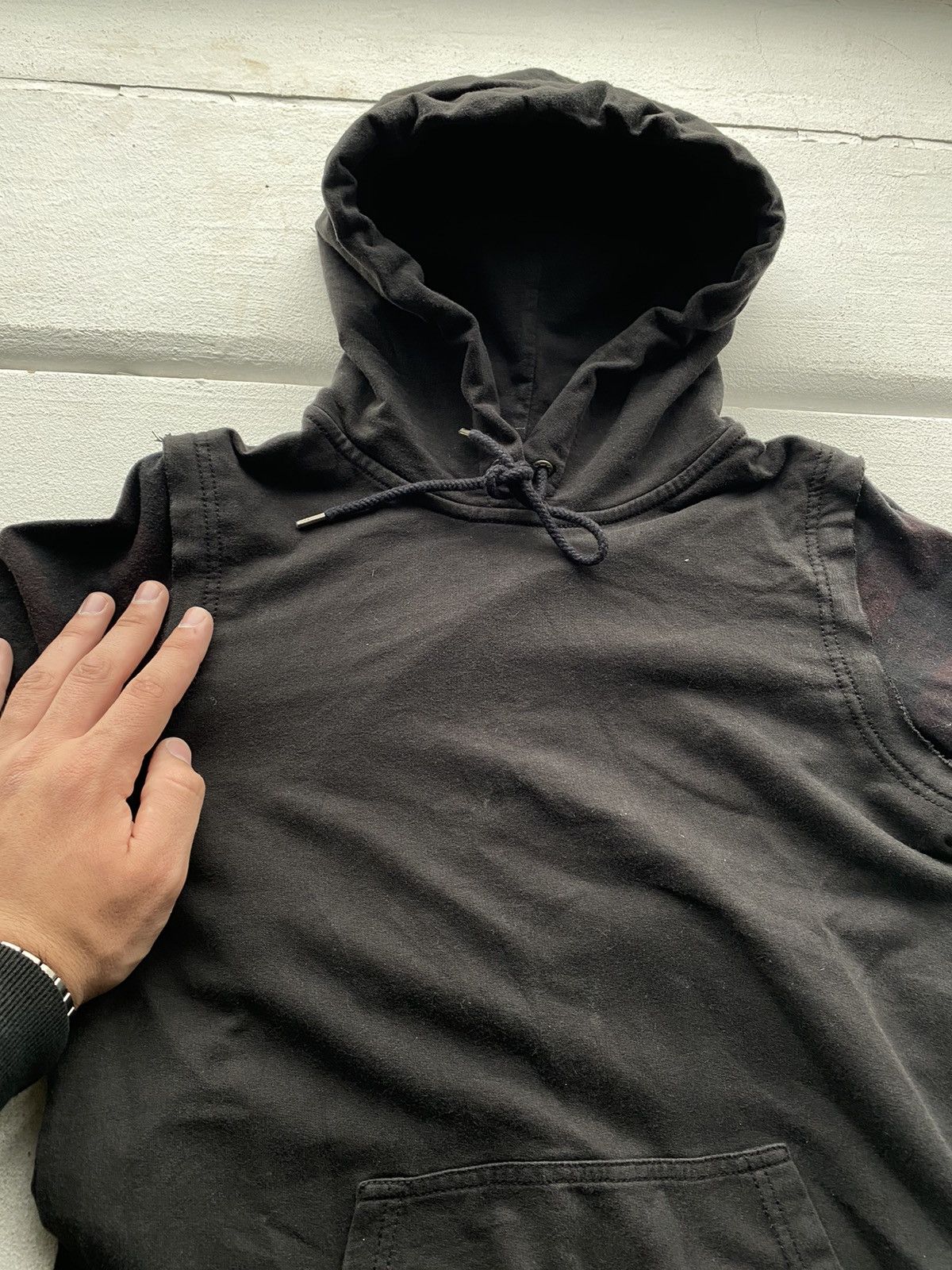 Diesel × Vintage 🔥PUNK DIESEL BLACK SUN FADED LONG HOODIE SMALL WOMENS Size S / US 4 / IT 40 - 12 Thumbnail