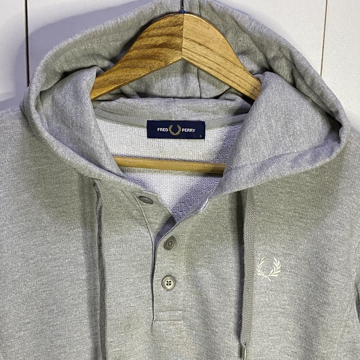 Fred Perry Fred Perry Buttoned Hoodie | Gray Size US S / EU 44-46 / 1 - 2 Thumbnail