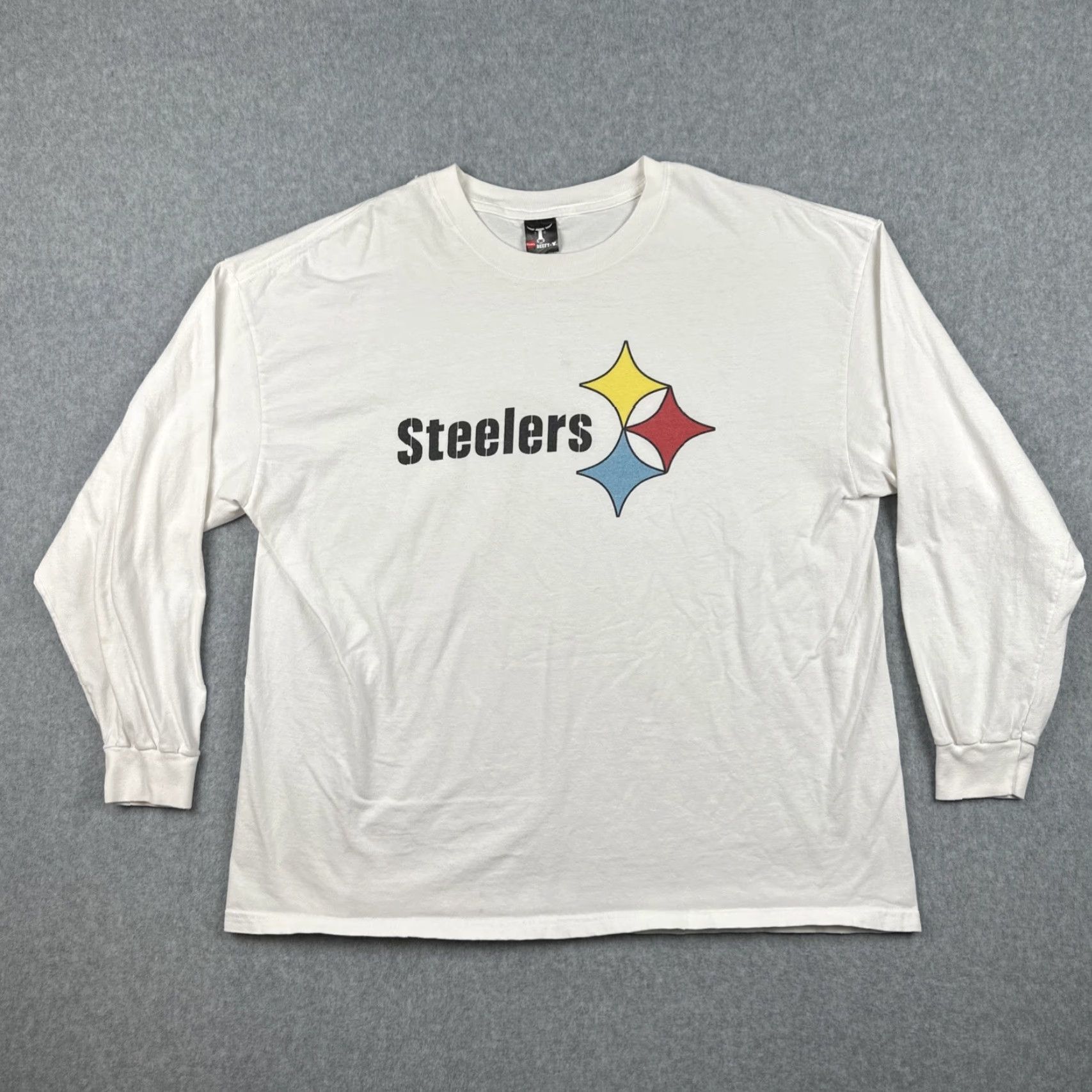 Hanes VINTAGE Hanes Beefy-T T-Shirt XXL White Long Sleeve NFL Pittsburgh Steelers Men 2XL Crew Neck Graphic Print Sports Shirts Size US XXL / EU 58 / 5 - 2 Thumbnail